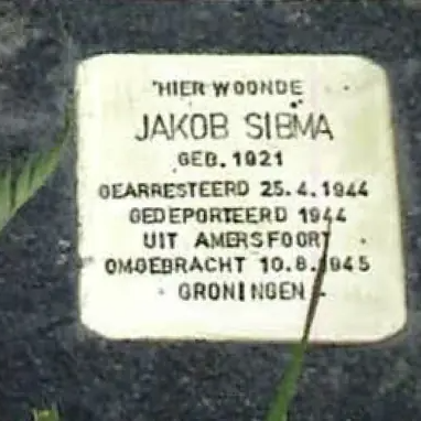 Struikelsteen voor Jacob Sibma