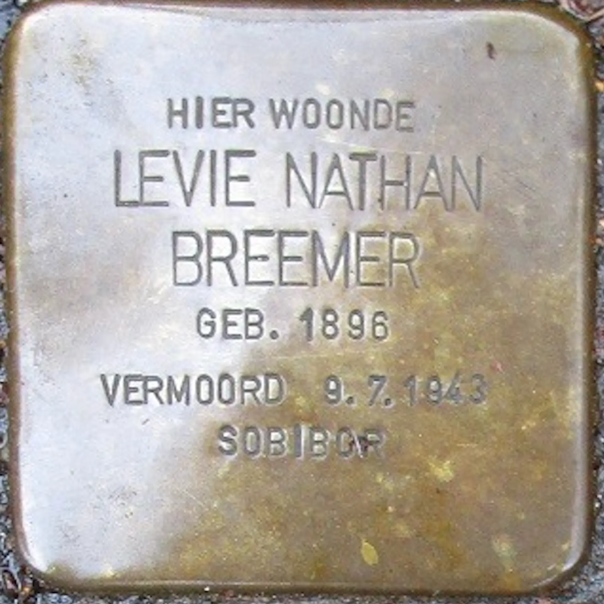 Struikelsteen voor Levie Nathan Breemer