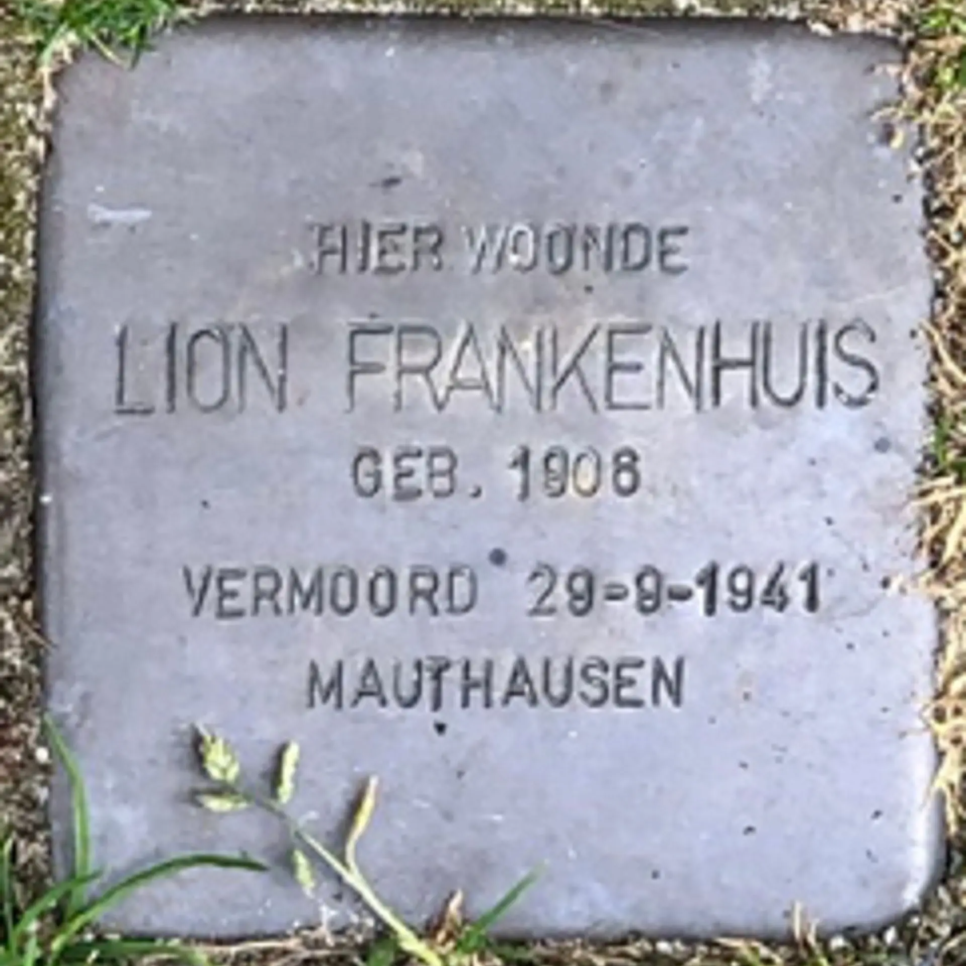 Struikelsteen voor Lion Frankenhuis