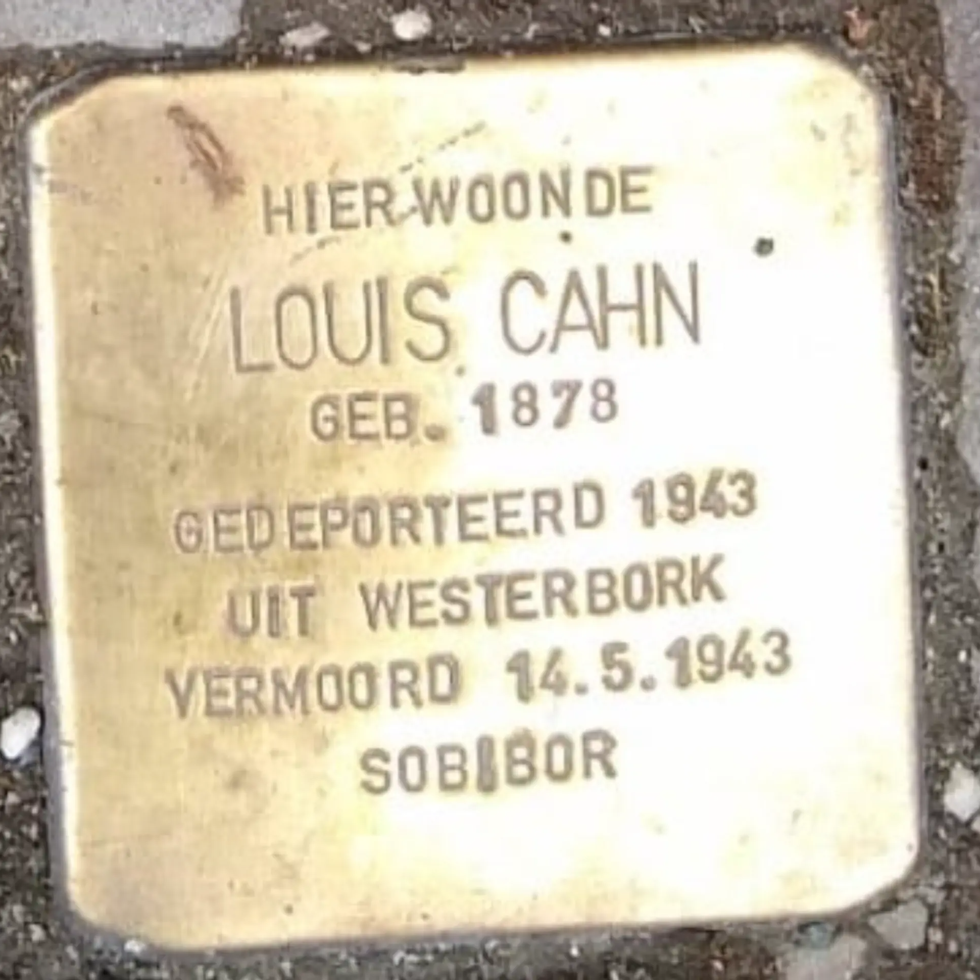 Struikelsteen voor Louis Cahn