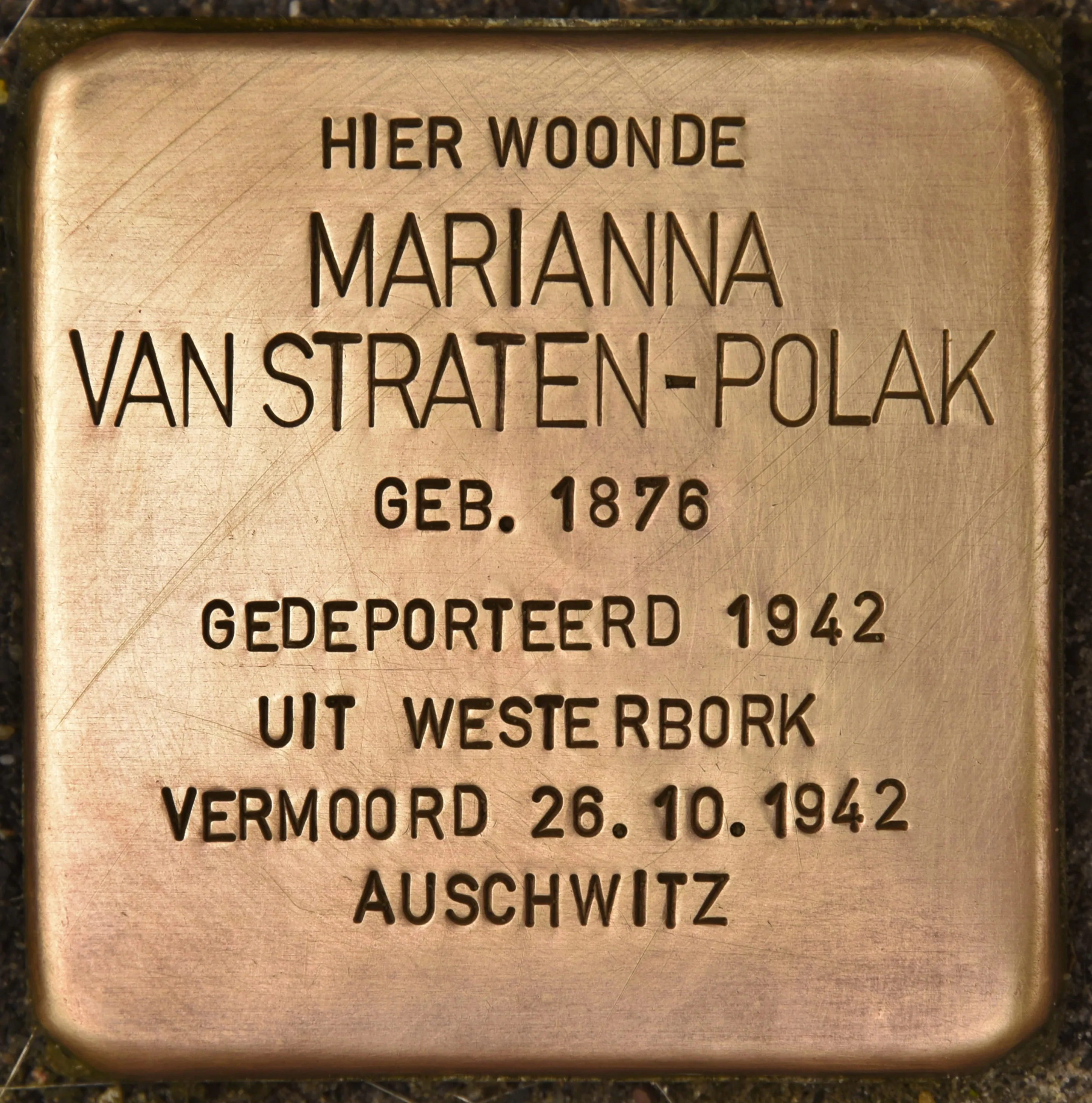 Struikelsteen voor Marianna van Straten-Polak