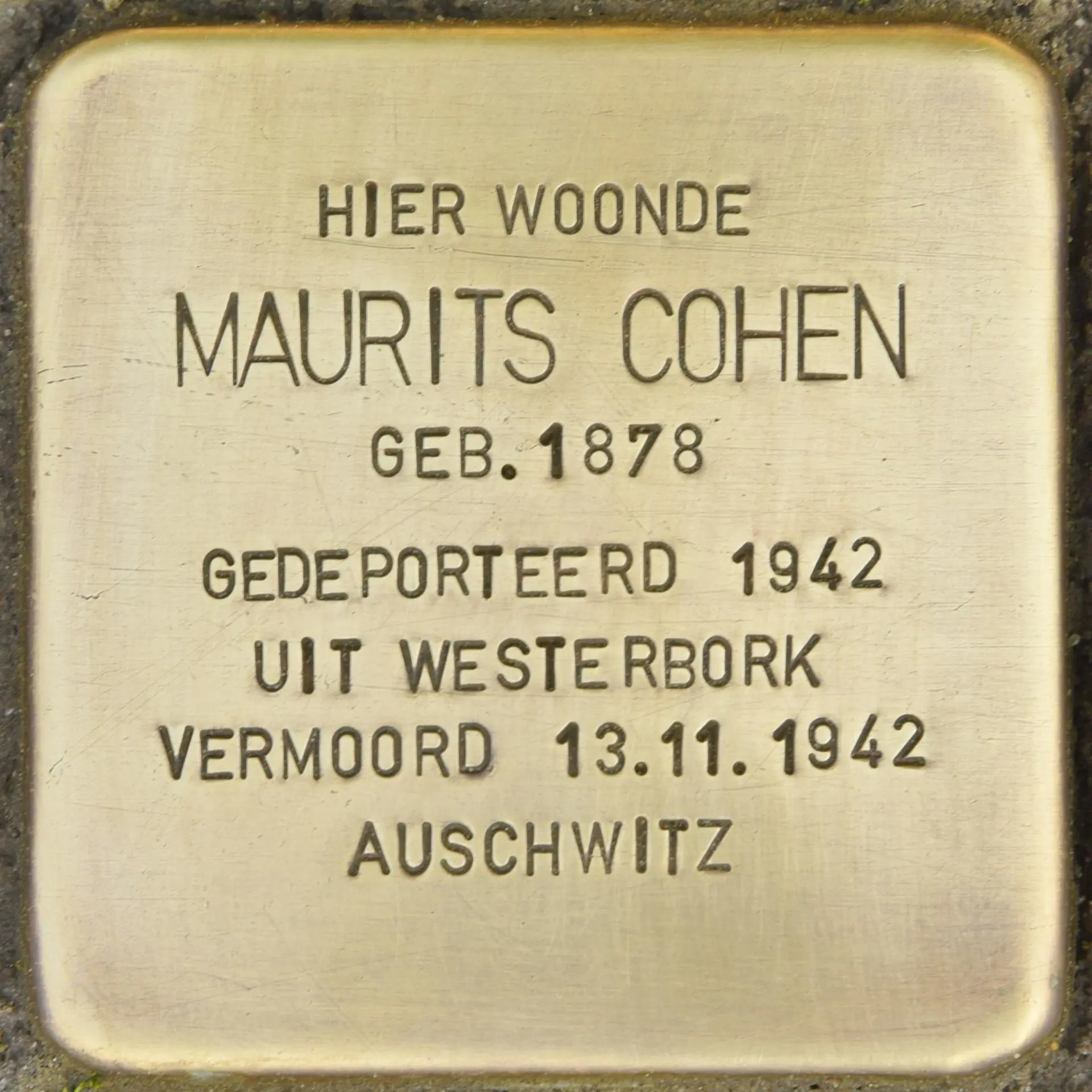Struikelsteen voor Maurits Cohen