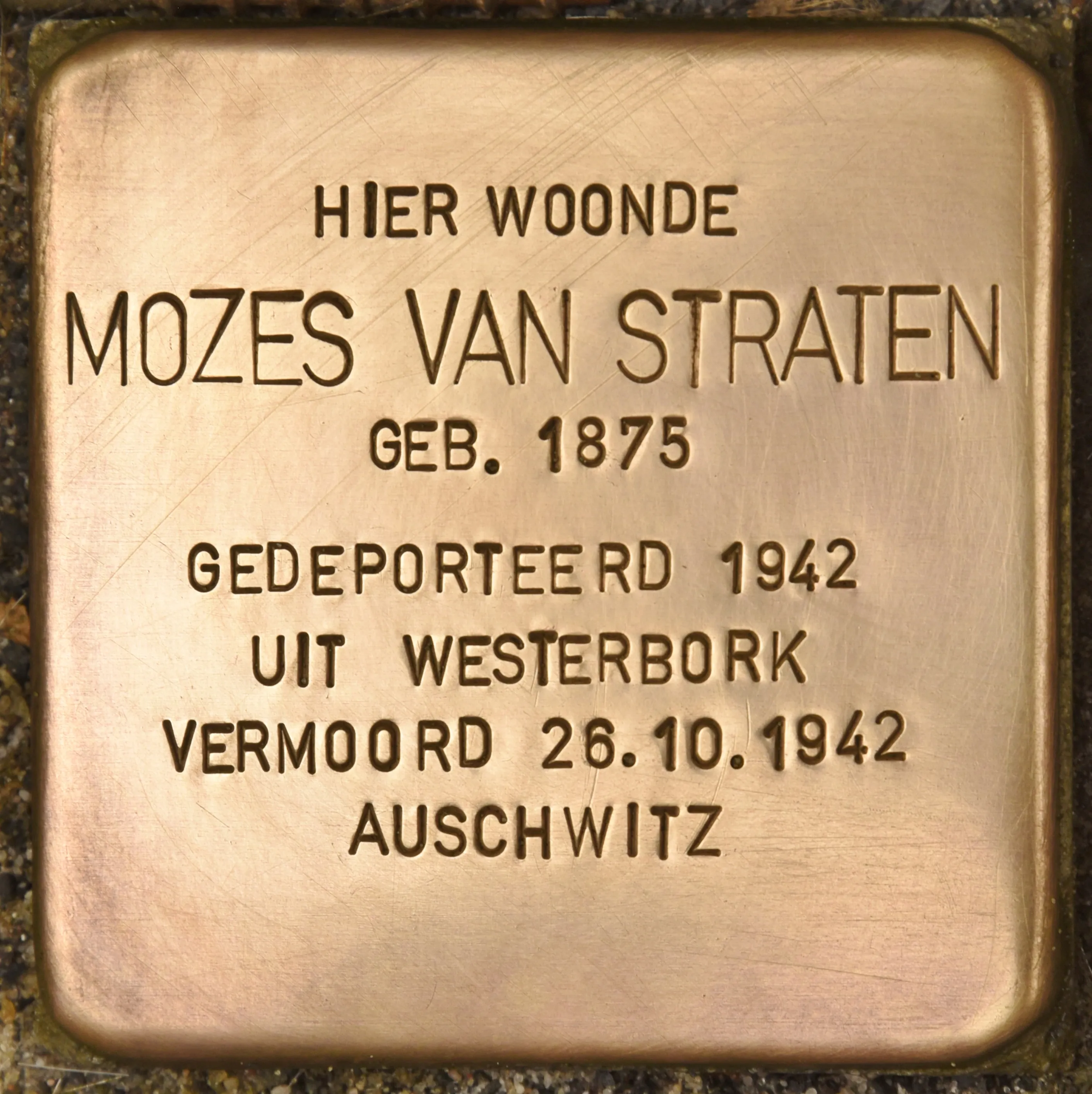 Struikelsteen voor Mozes van Straten