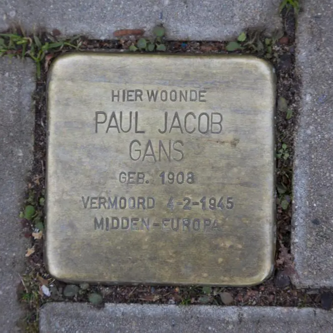 Struikelsteen voor Paul Jakob Gans