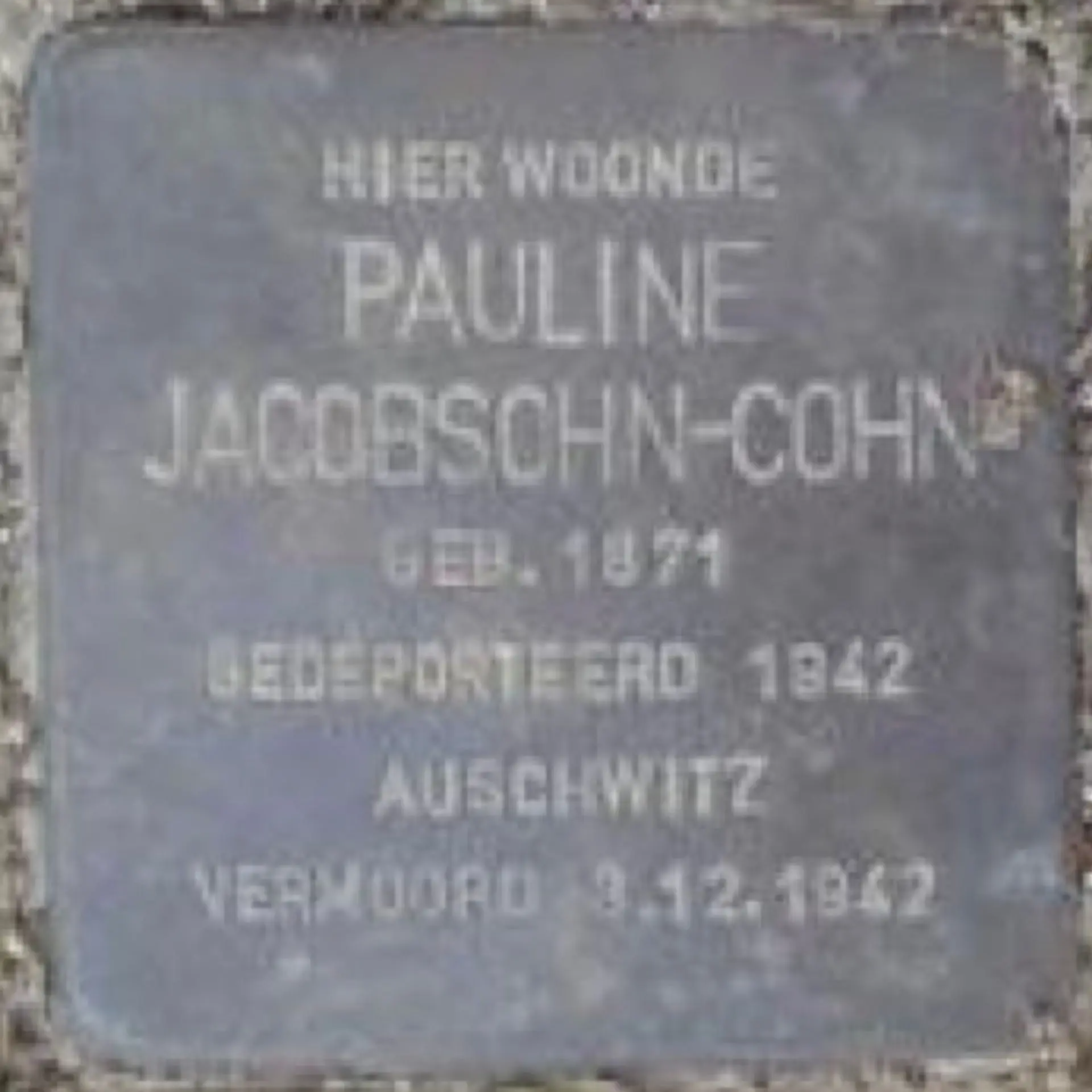 Struikelsteen voor Pauline Jacobsohn-Cohn