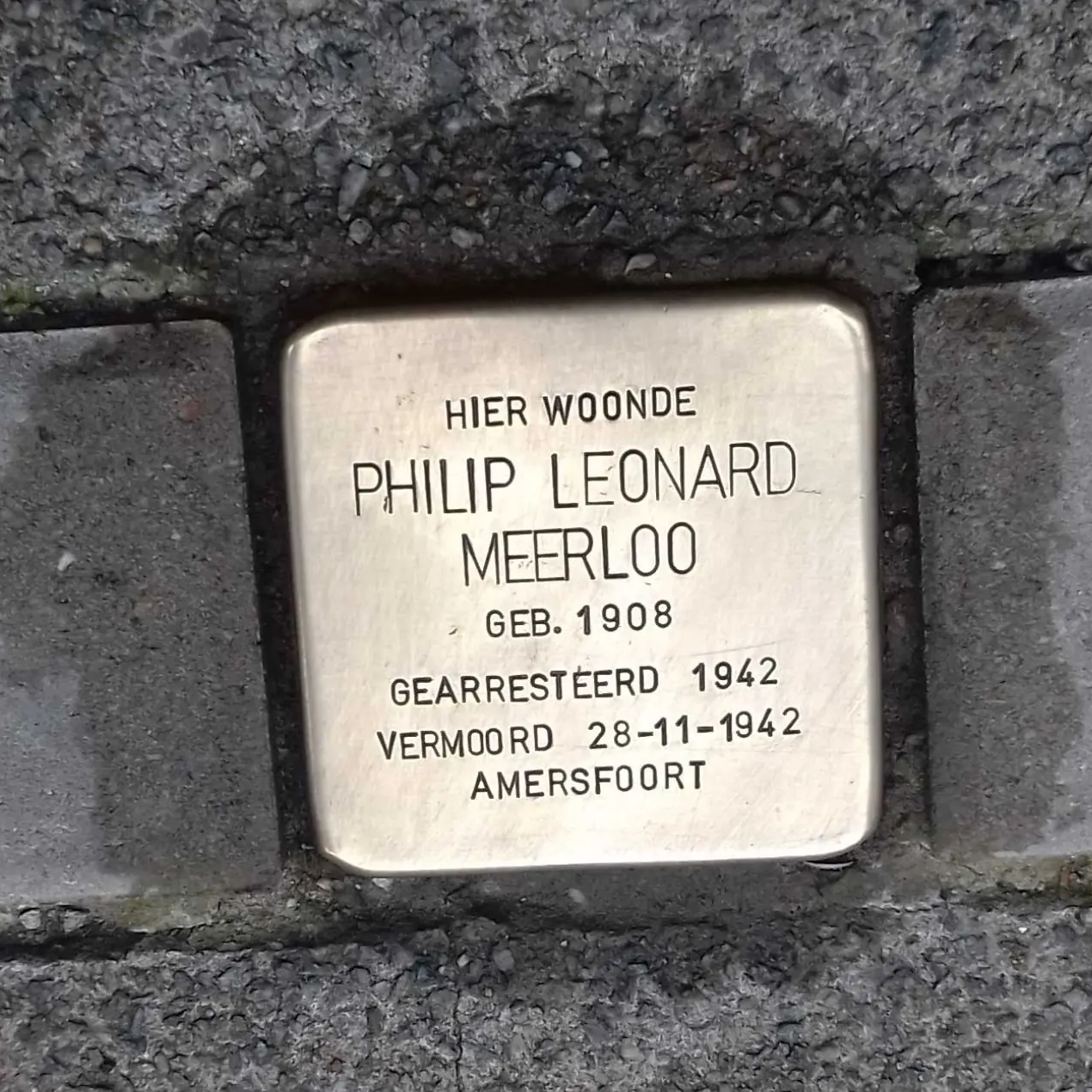 Struikelsteen voor Philip Leonard Meerloo