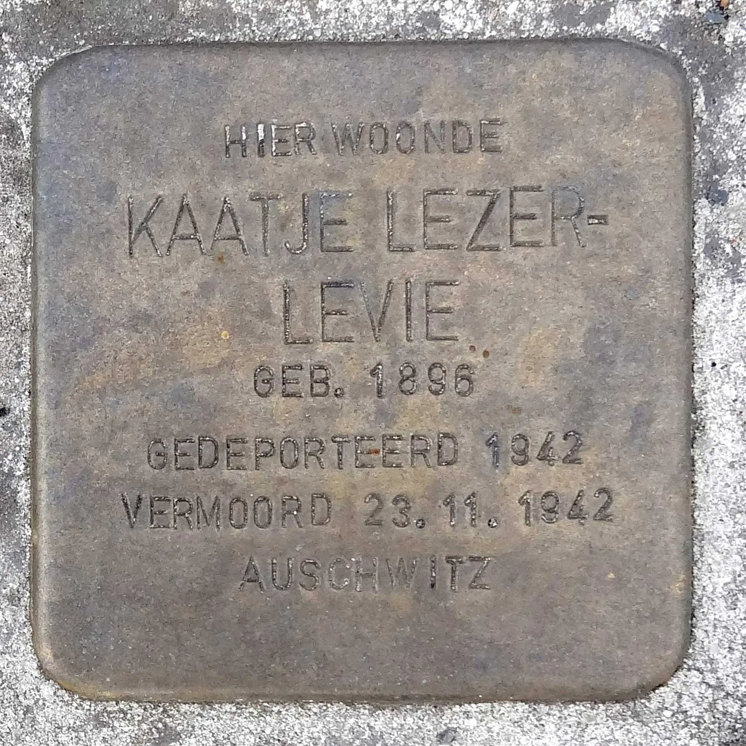 Struikelsteen voor Kaatje Lezer-Levie