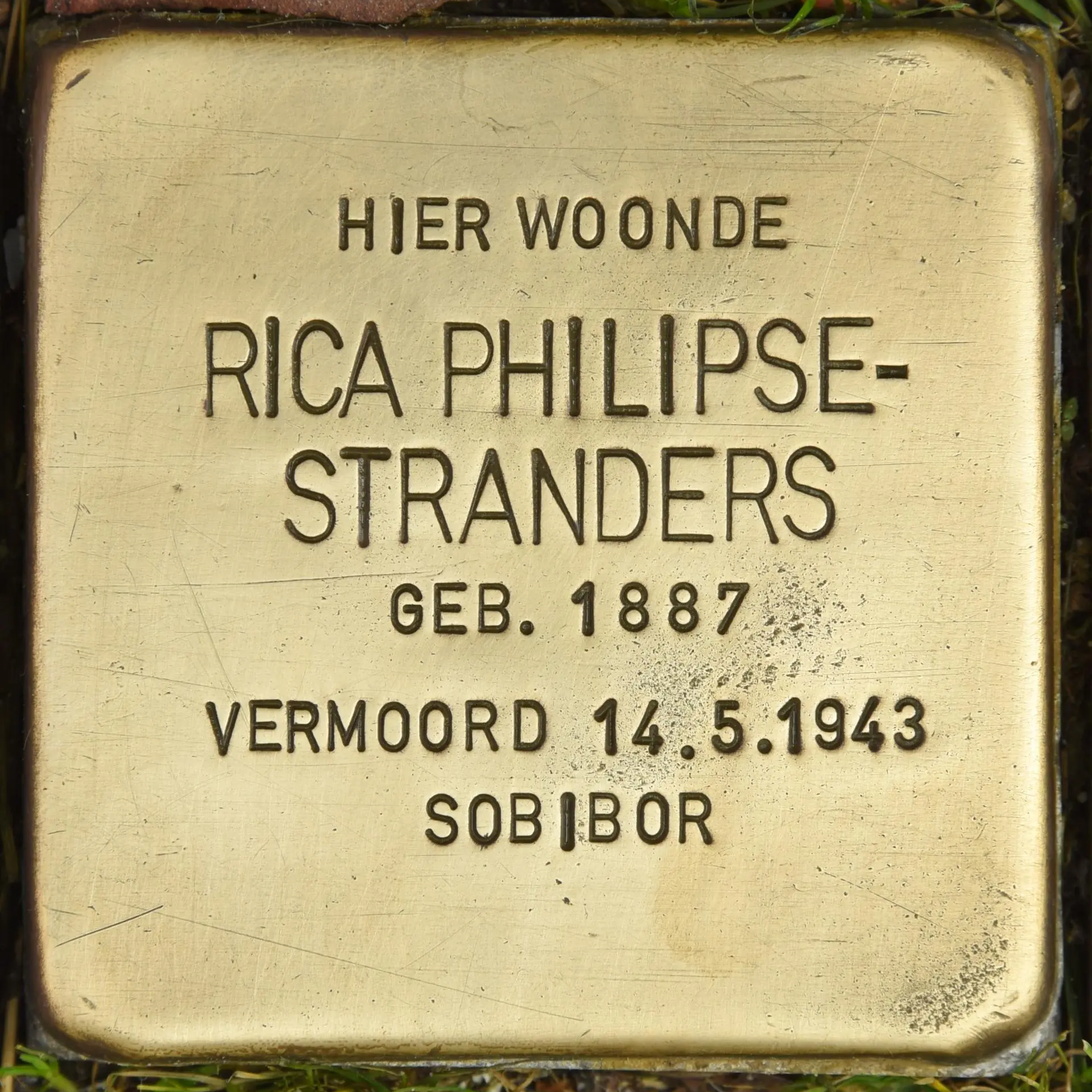 Struikelsteen voor Rica Philipse-Stranders
