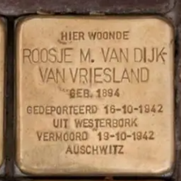 Struikelsteen voor Roosje Mathilda van Dijk-van Vriesland