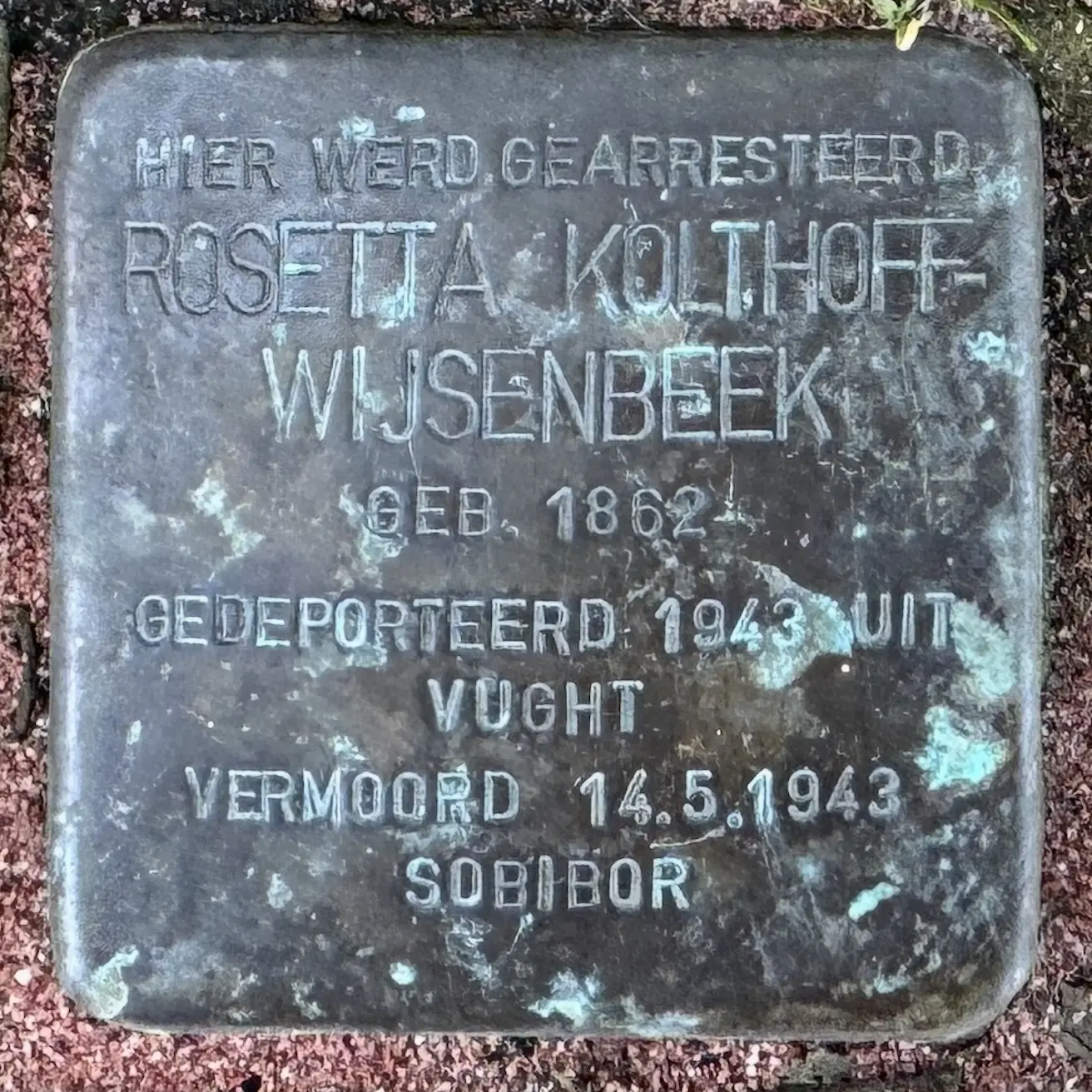Struikelsteen voor Rosetta Kolthoff-Wijsenbeek