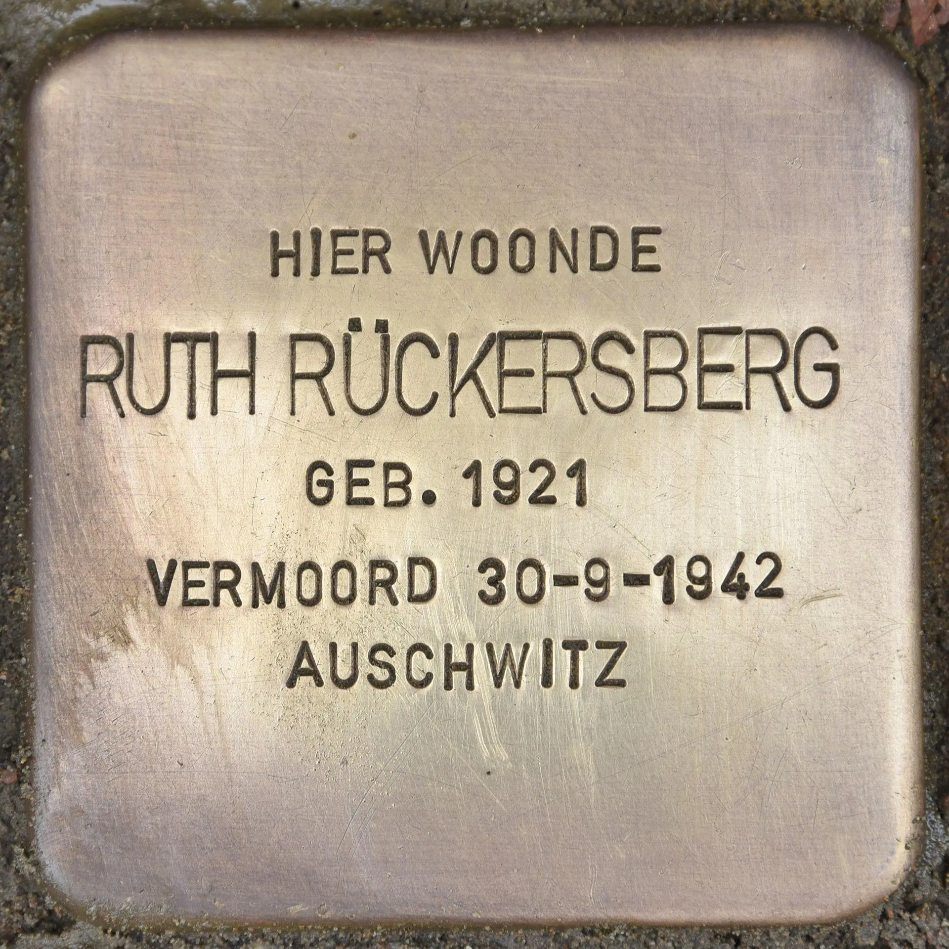 Struikelsteen voor Ruth Rückersberg