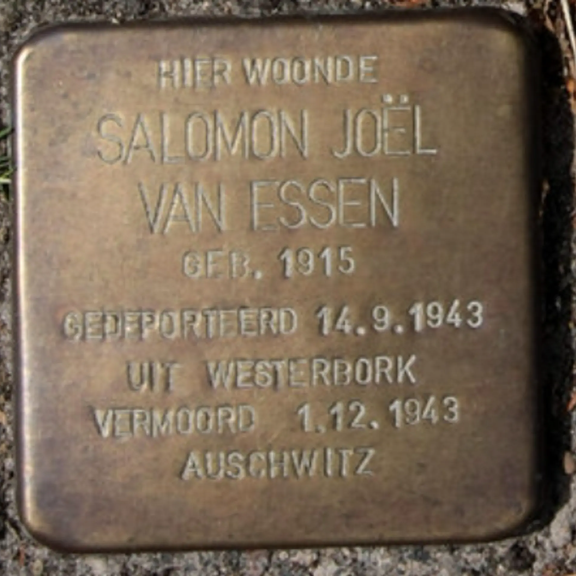 Struikelsteen voor Salomon Joel van Essen