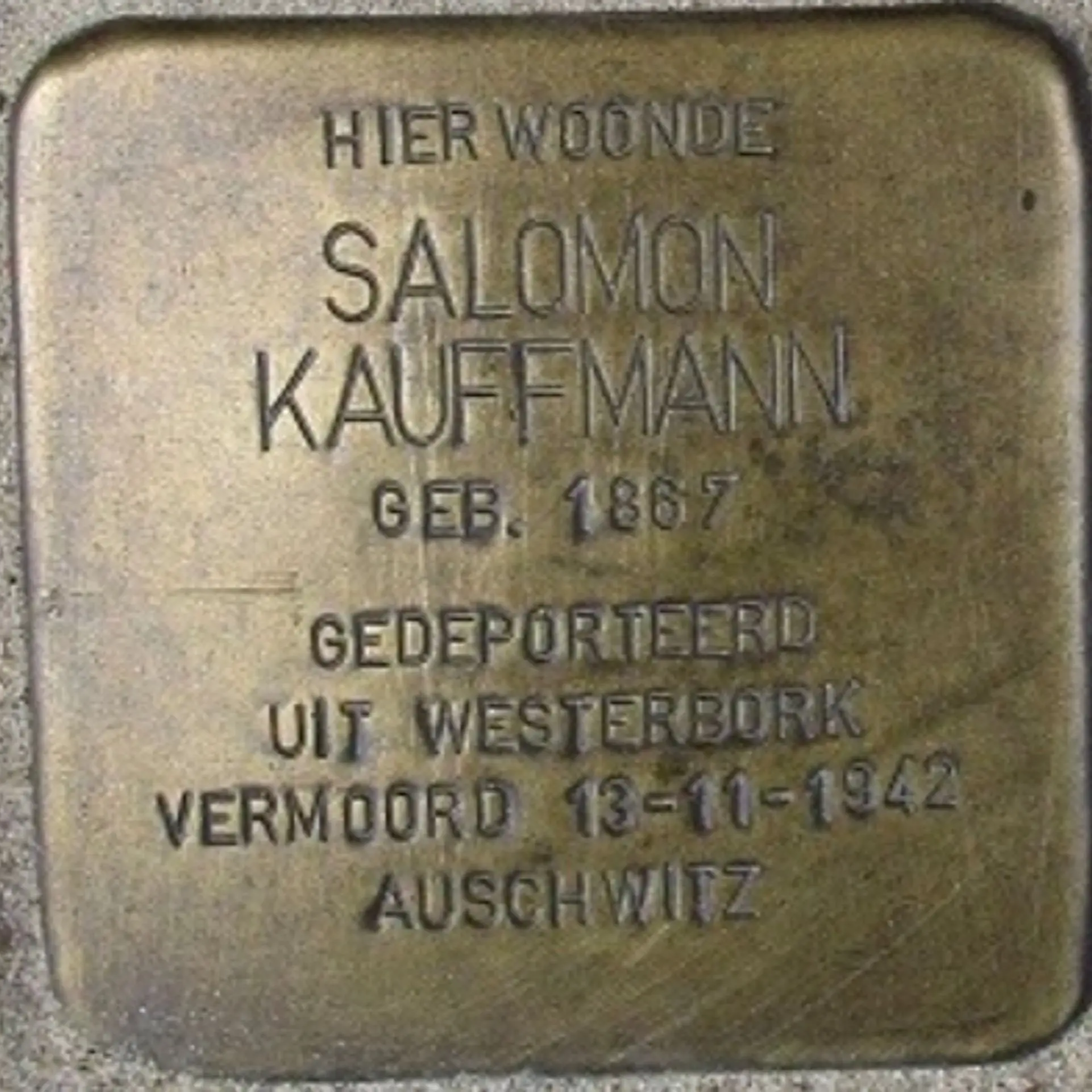 Struikelsteen voor Salomon Kauffmann