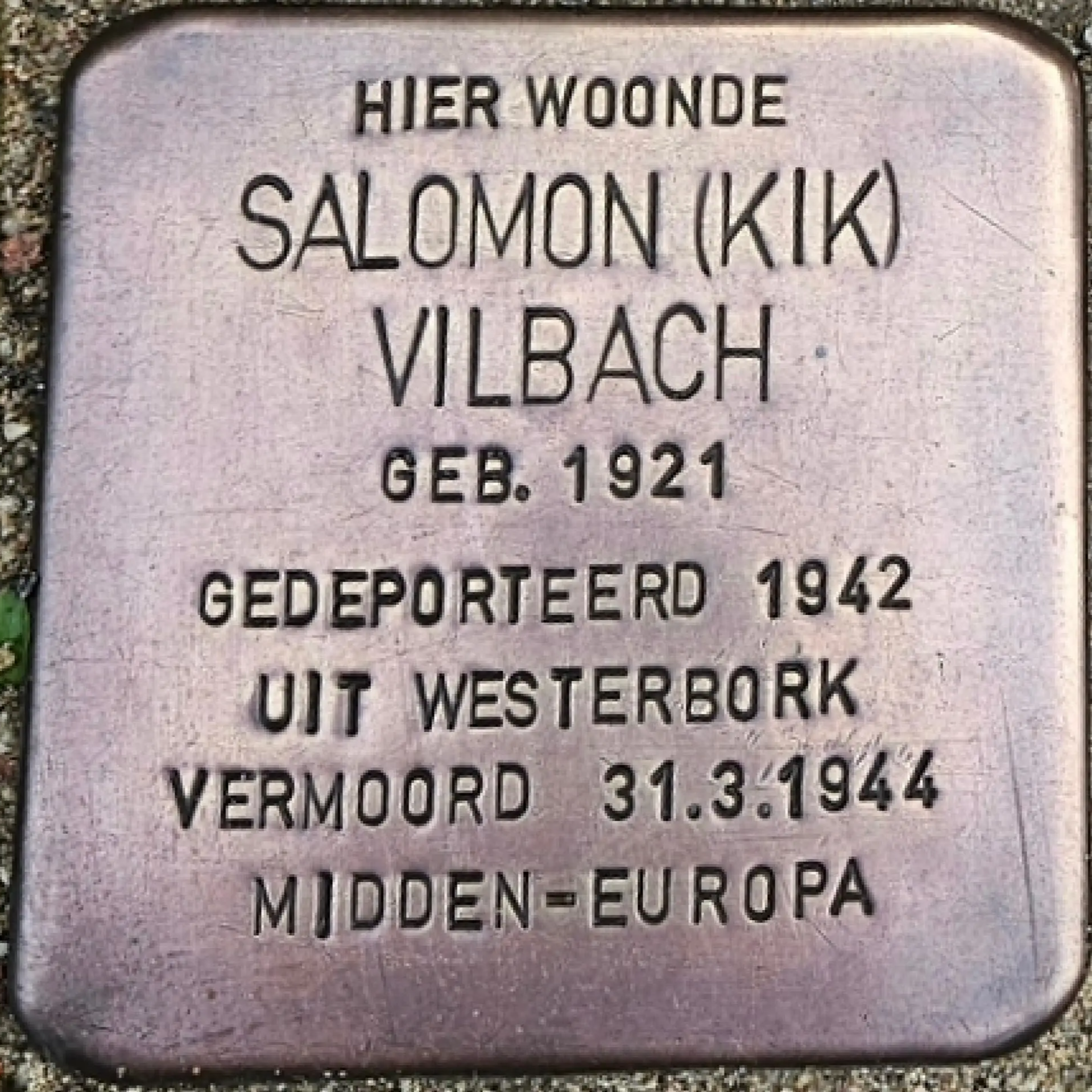 Struikelsteen voor Salomon Vilbach