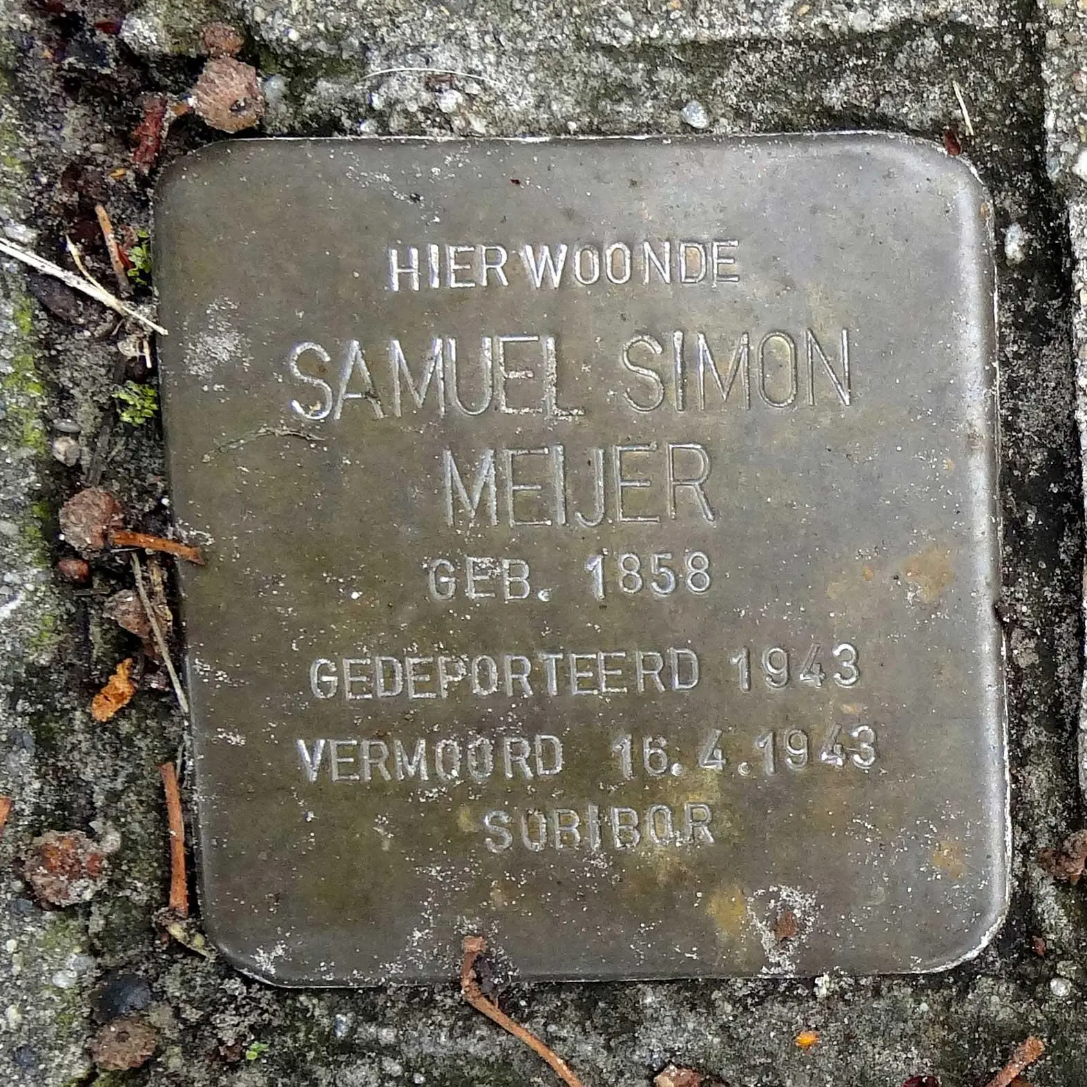 Struikelsteen voor Samuel Simon Meijer