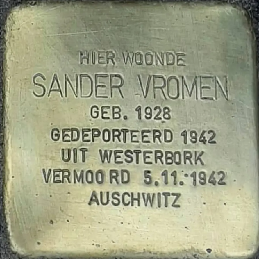 Struikelsteen voor Sander Vromen