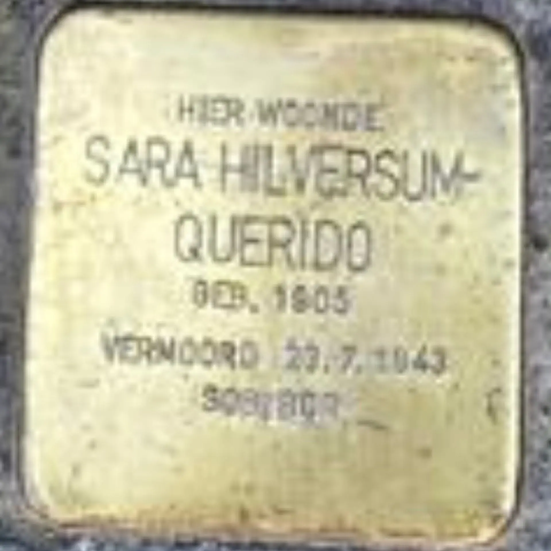 Struikelsteen voor Sara Hilversum-Querido