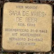 Struikelsteen voor Sara de Vries-de Beer