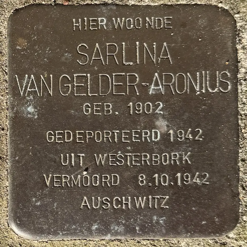 Struikelsteen voor Sarlina van Gelder-Aronius