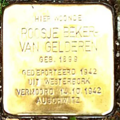 Struikelsteen voor Roosje Beker-van Gelderen*