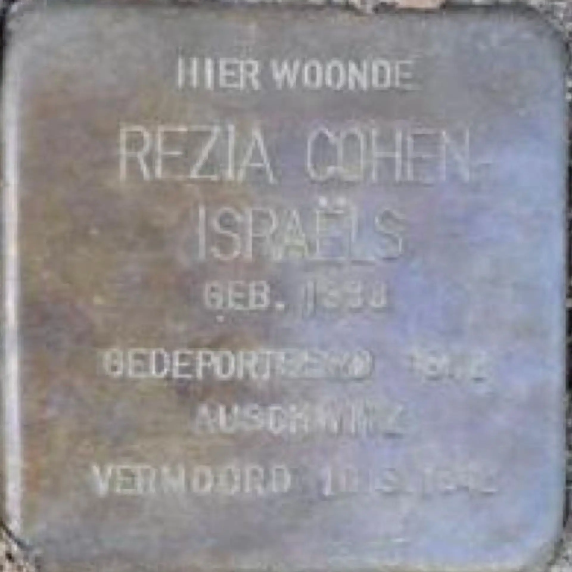 Struikelsteen voor Rezia Cohen-Israels