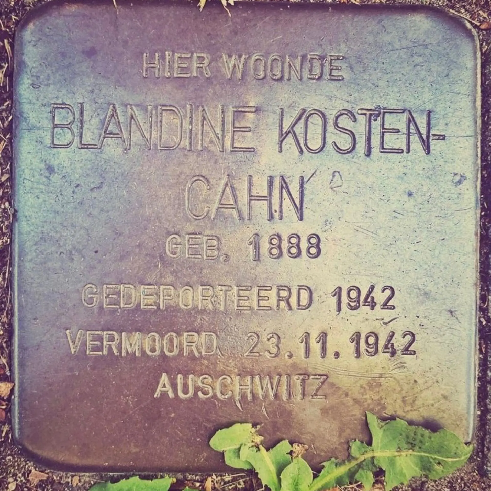 Struikelsteen voor Blandine Kosten-Cahn