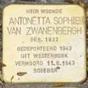 Struikelsteen voor Antonetta Sophia van Zwanenbergh
