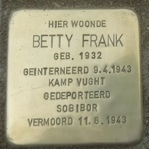 Struikelsteen voor Betty (Ida) Frank
