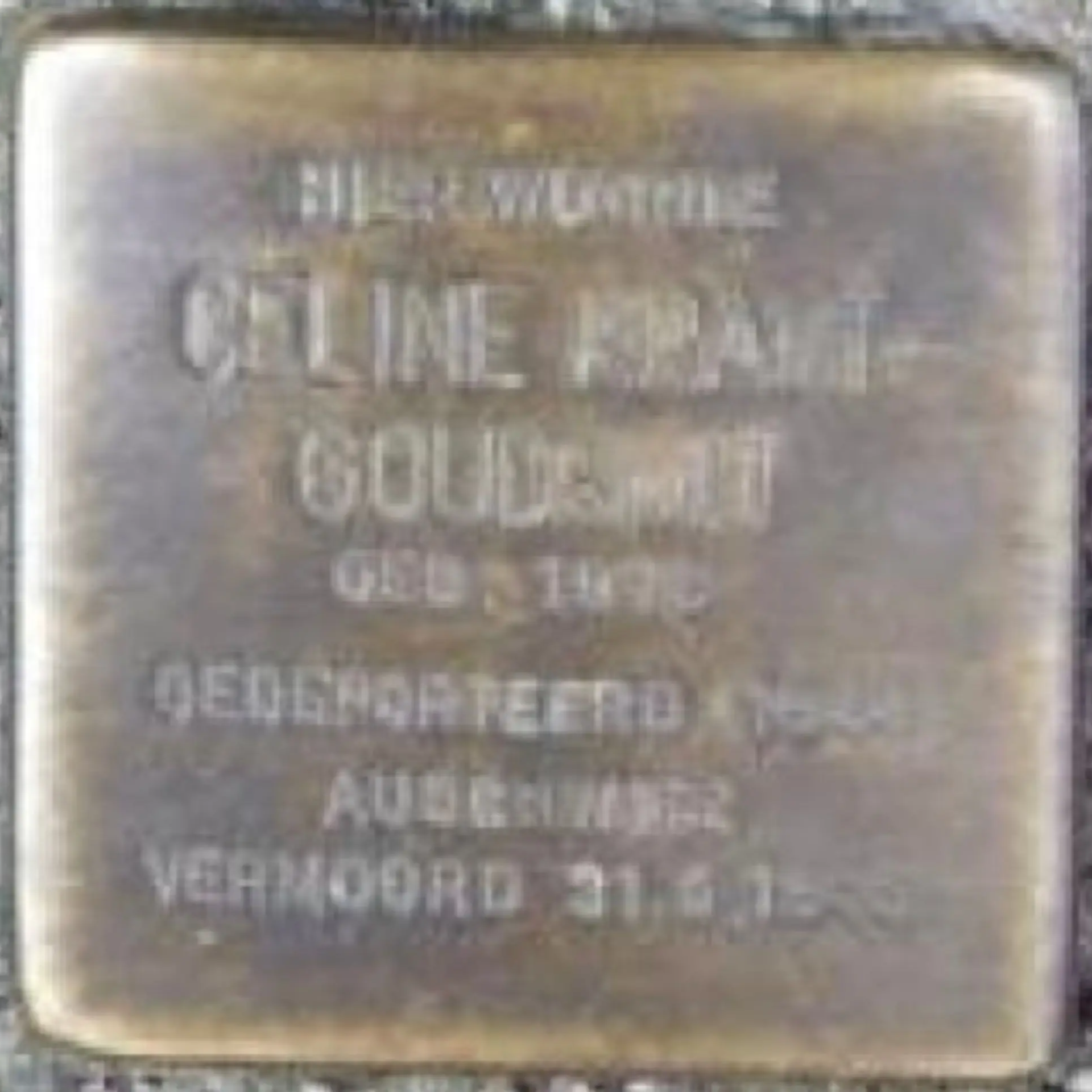 Struikelsteen voor Celine Krant-Goudsmit