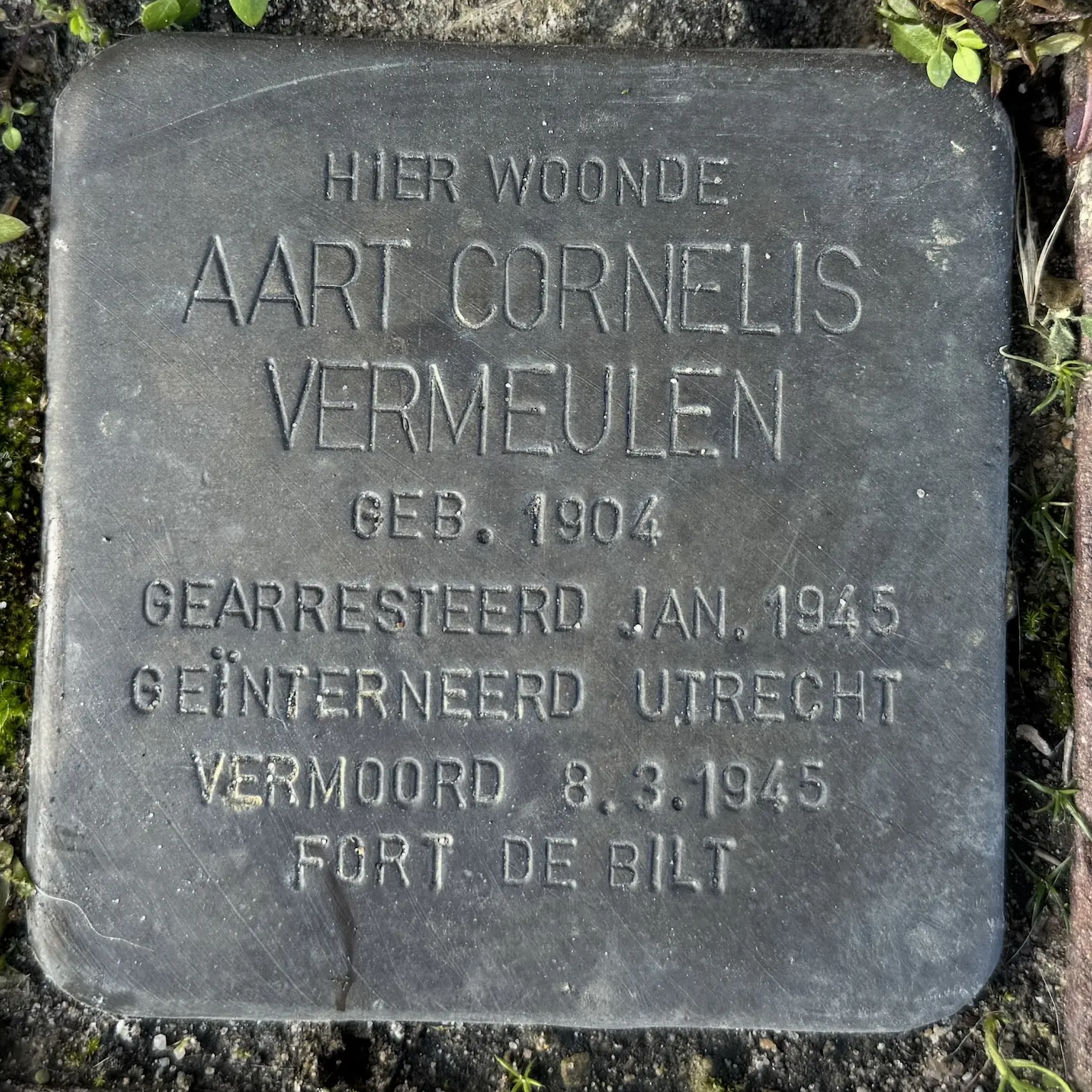 Struikelsteen voor Aart Cornelis Vermeulen