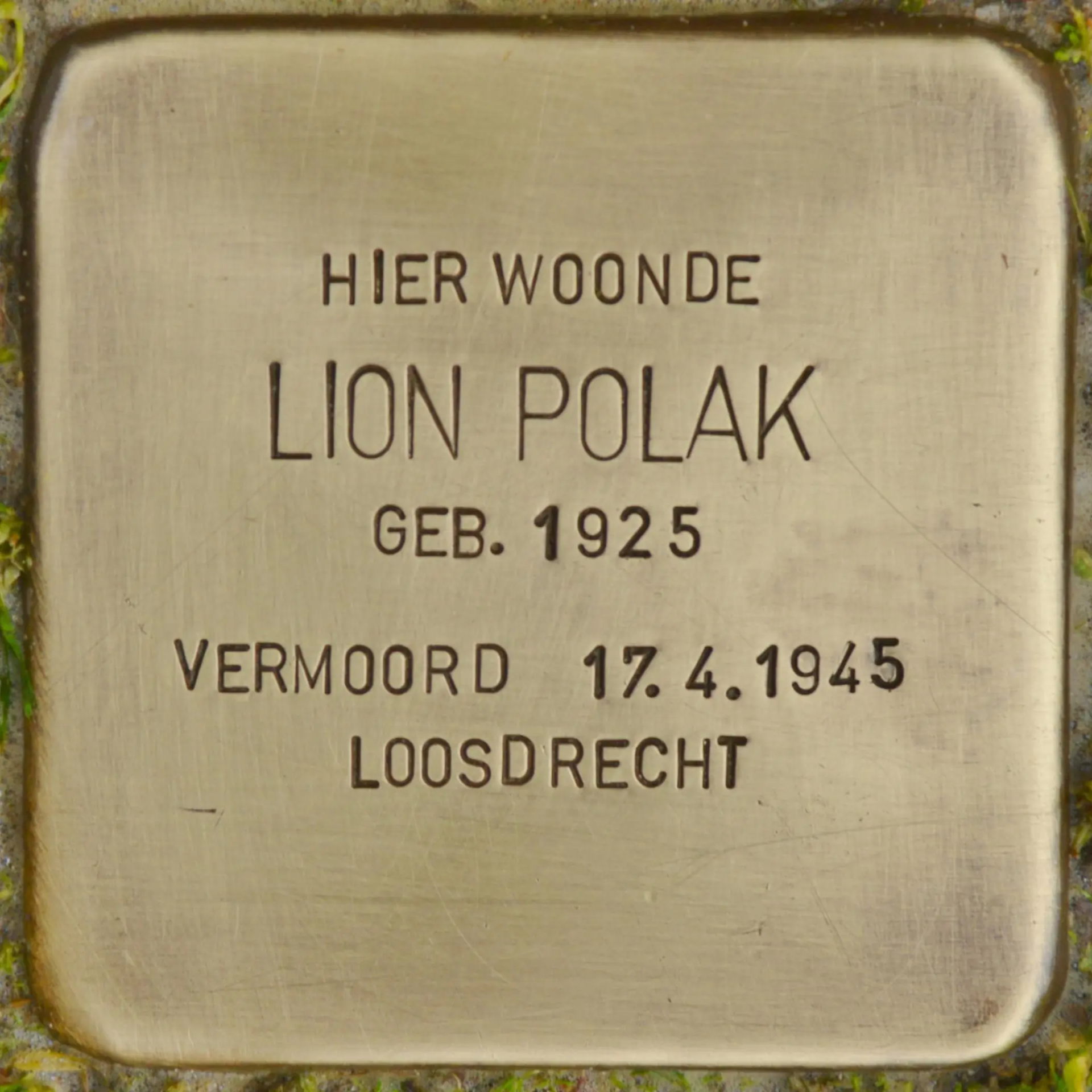 Struikelsteen voor Lion Polak