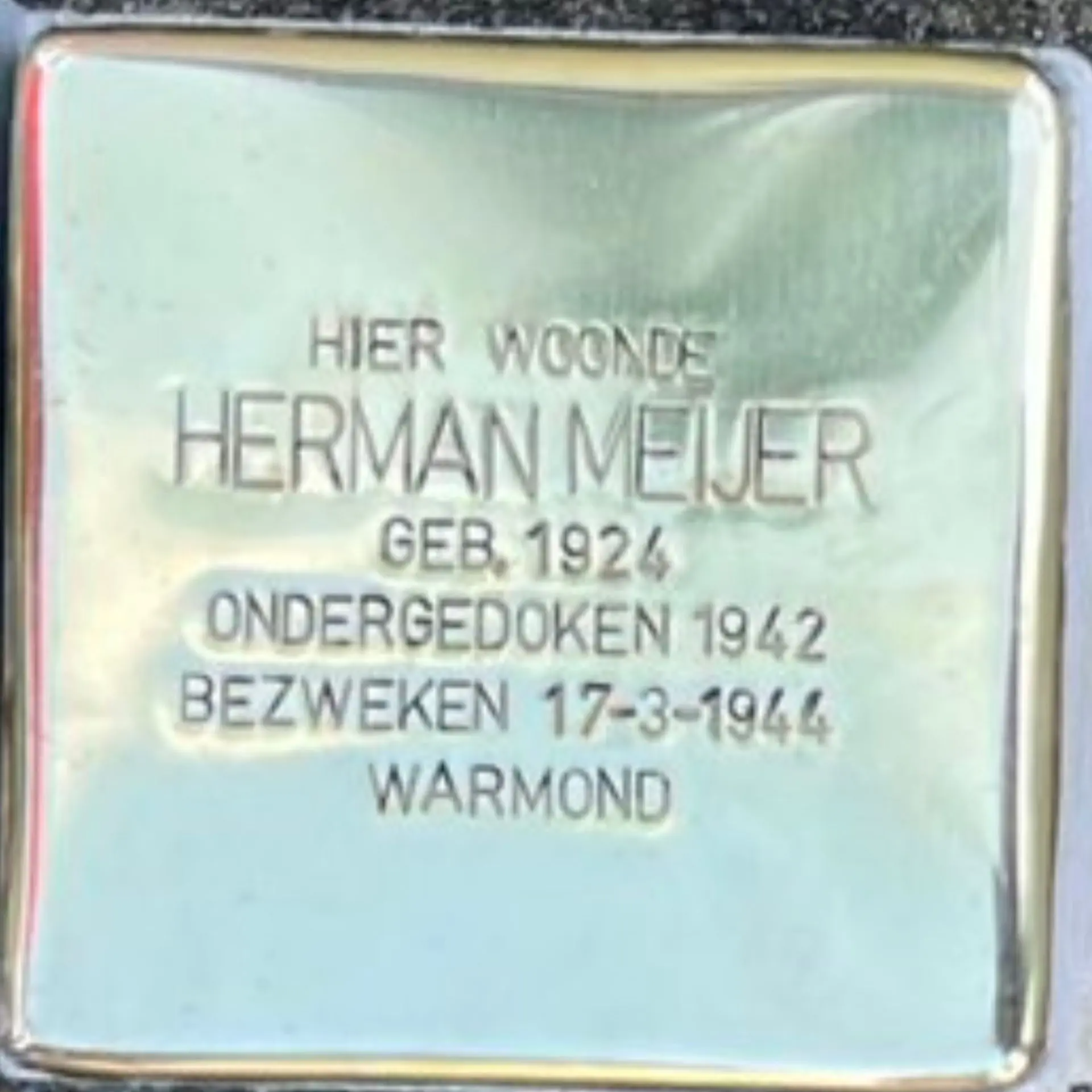 Struikelsteen voor Herman Meijer