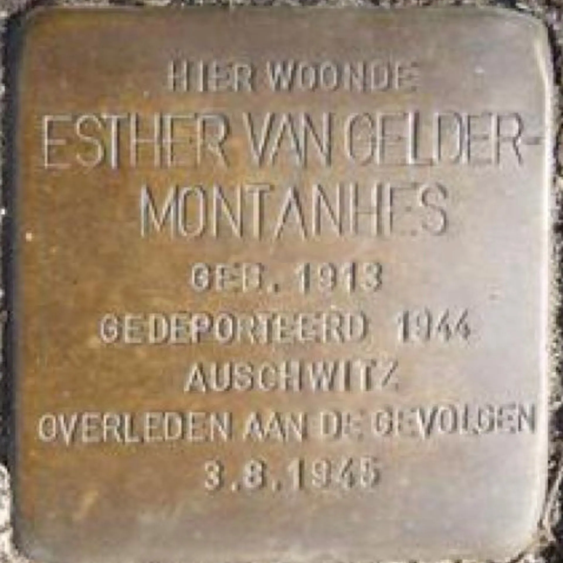 Struikelsteen voor Esther van Gelder-Montanhes