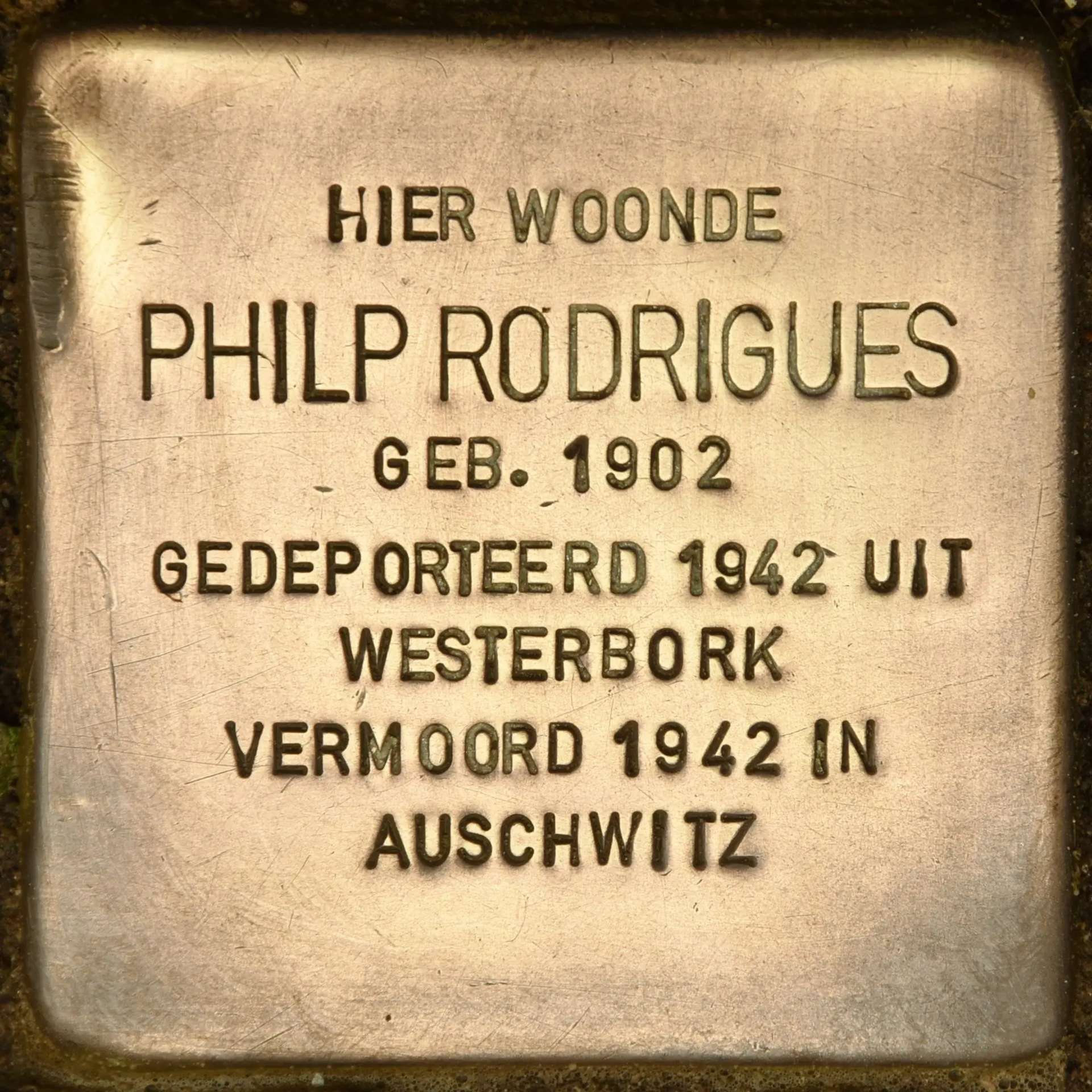 Struikelsteen voor Philip Rodrigues