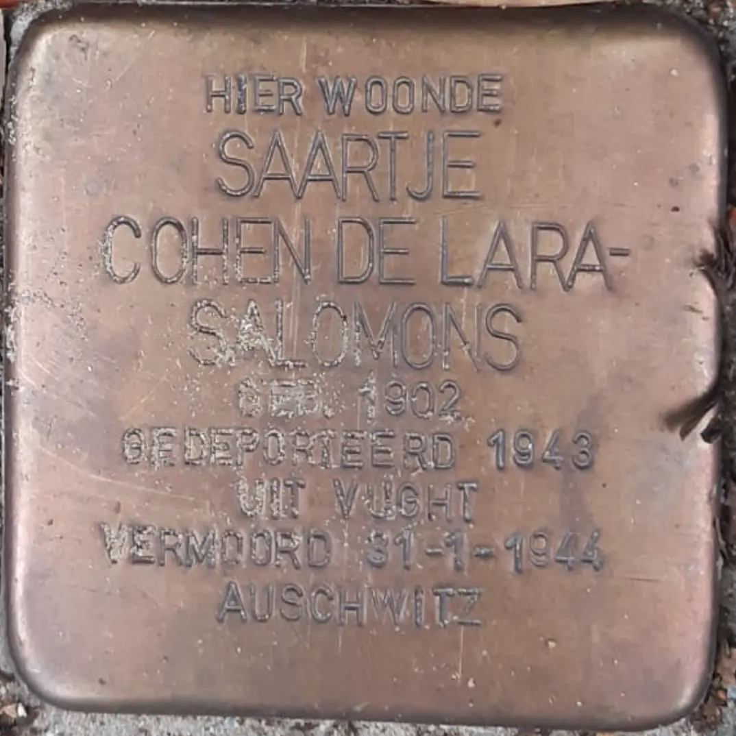 Struikelsteen voor Saartje Cohen de Lara-Salomons