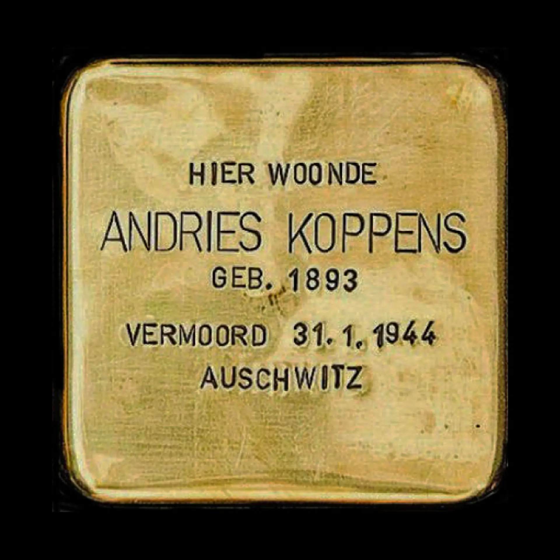Struikelsteen voor Andries Koppens