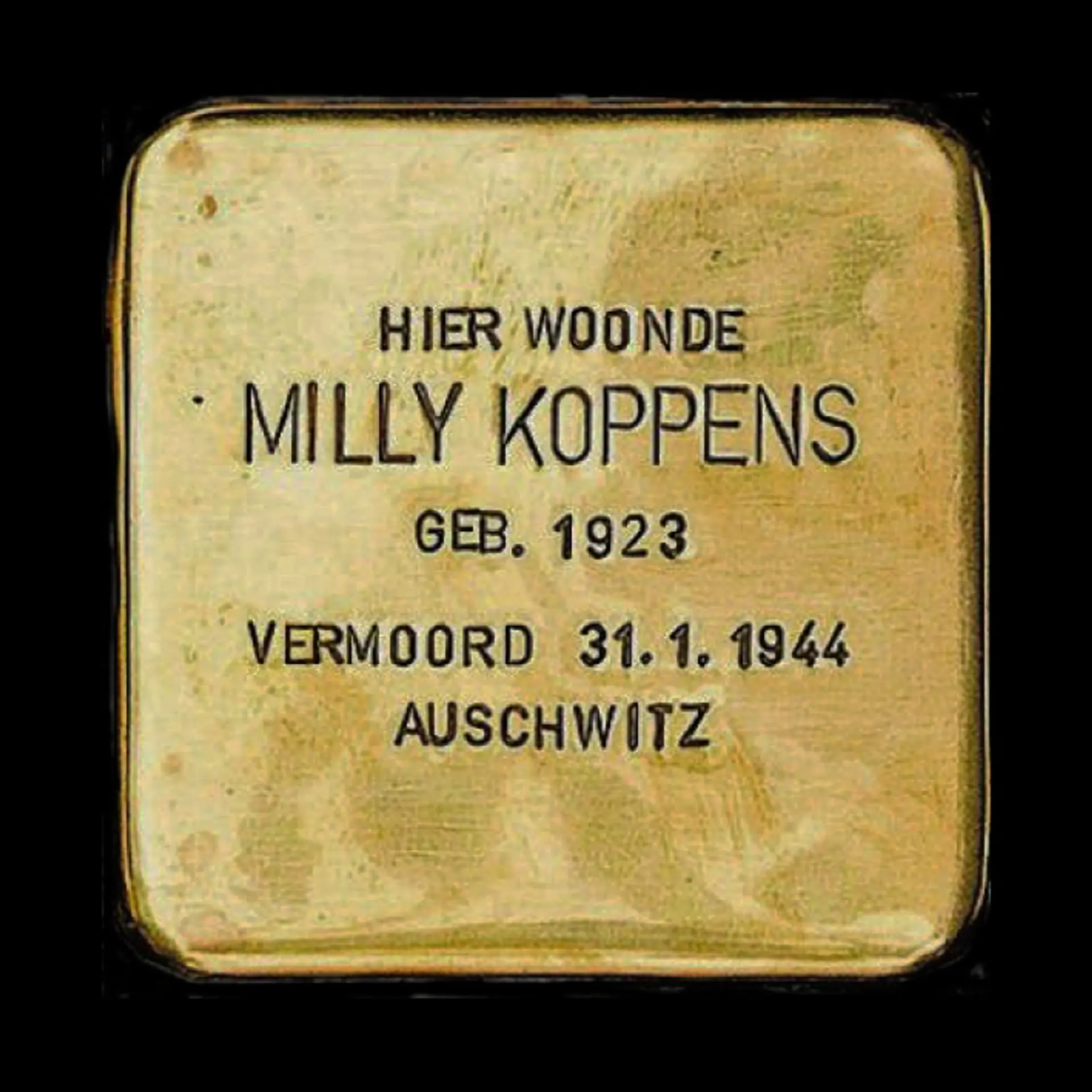 Struikelsteen voor Milly Koppens