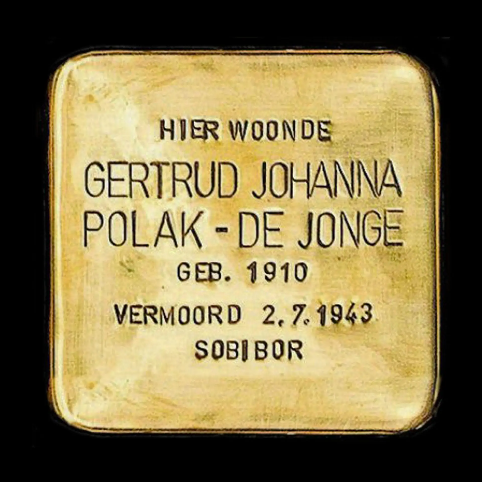 Struikelsteen voor Gertrud Johanna Polak-de Jonge