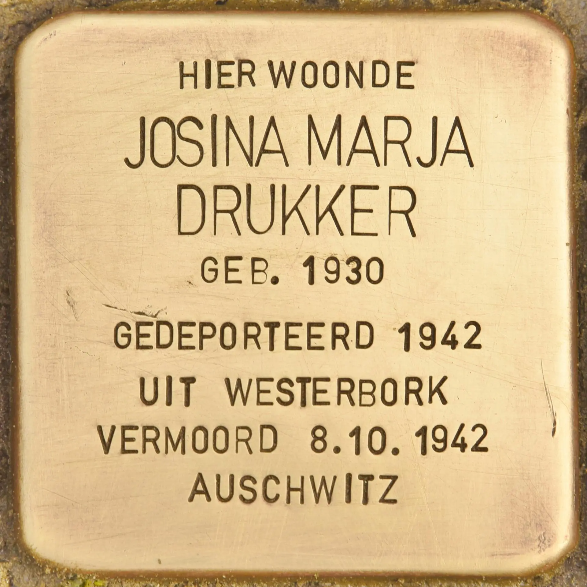 Struikelsteen voor Josina Marja Drukker