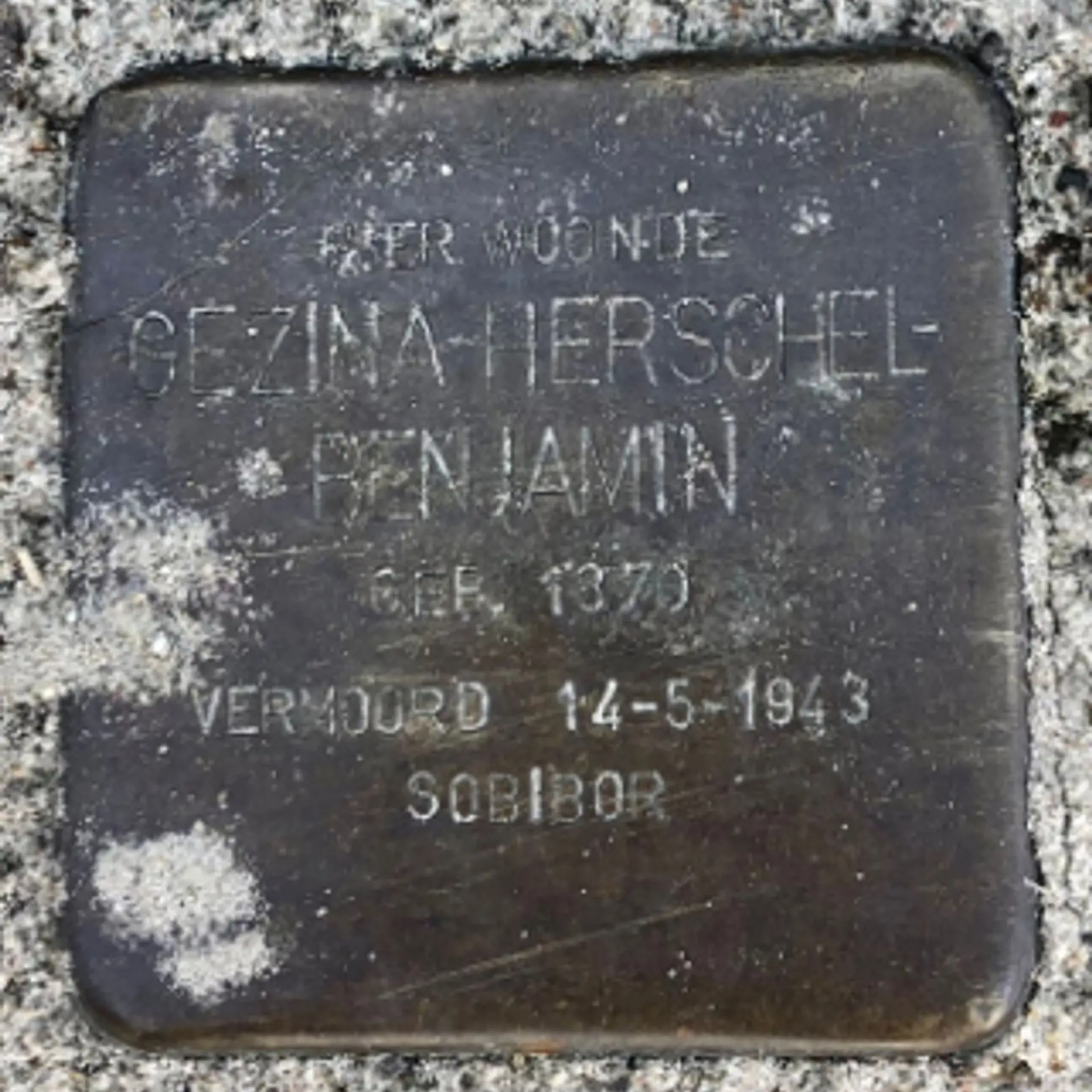 Struikelsteen voor Gezina Herschel-Benjamin
