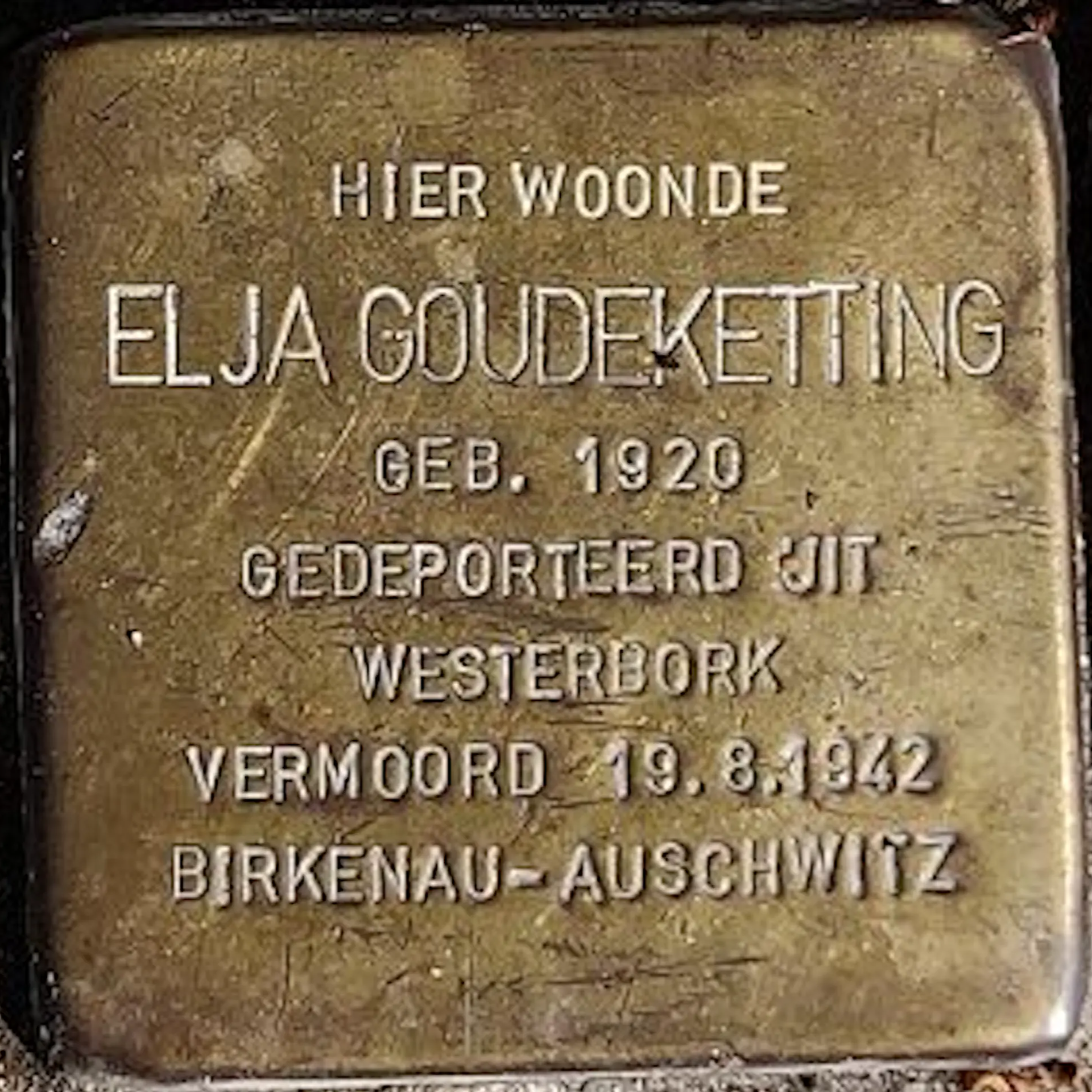 Struikelsteen voor Elja Goudeketting