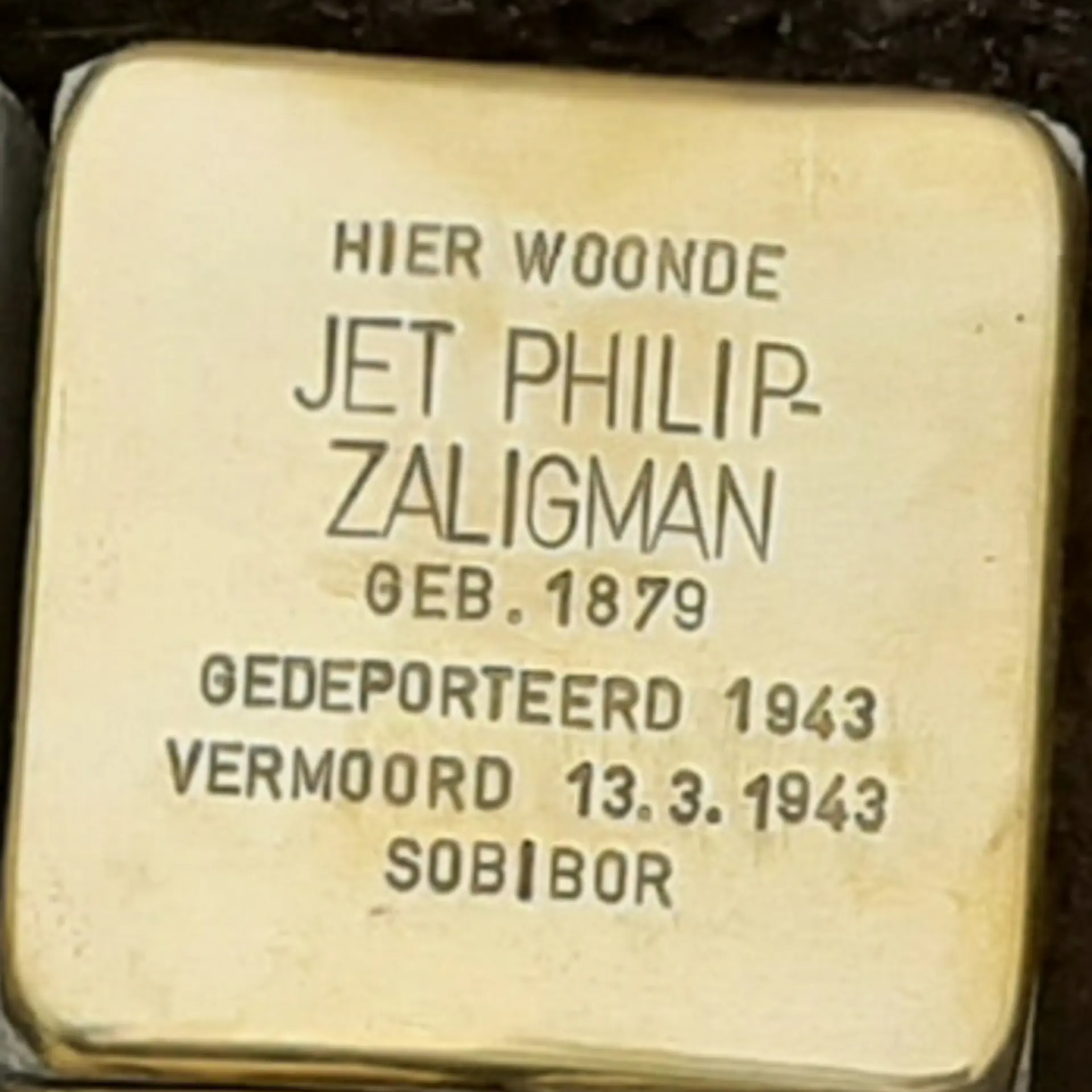 Struikelsteen voor Jetje Philip-Zaligman