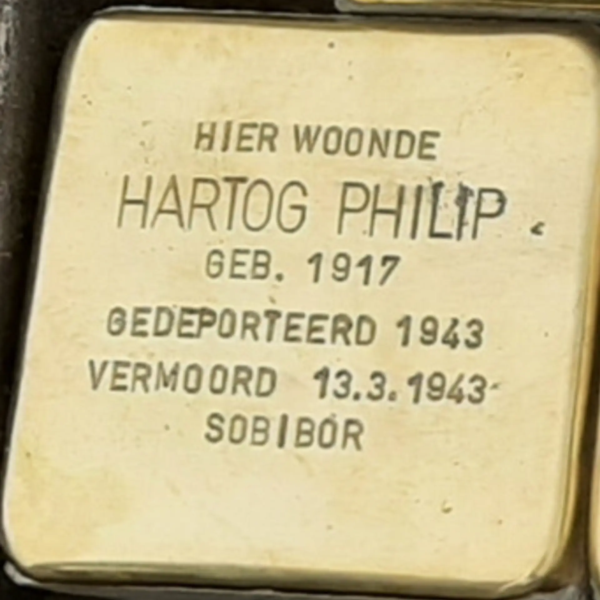 Struikelsteen voor Hartog Philip