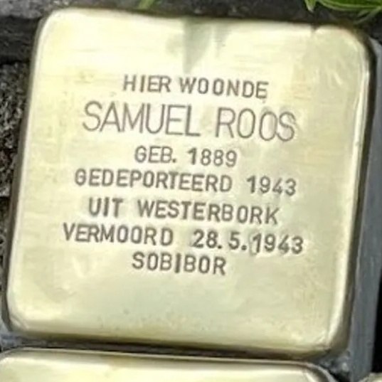 Struikelsteen voor Samuel Roos