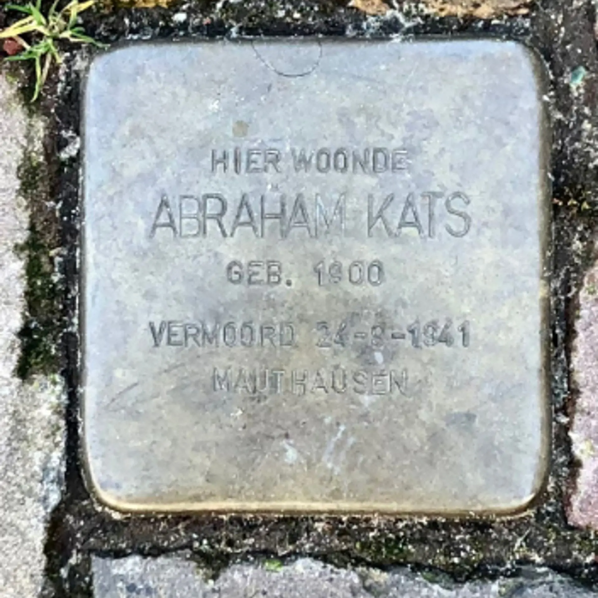 Struikelsteen voor Abraham Kats