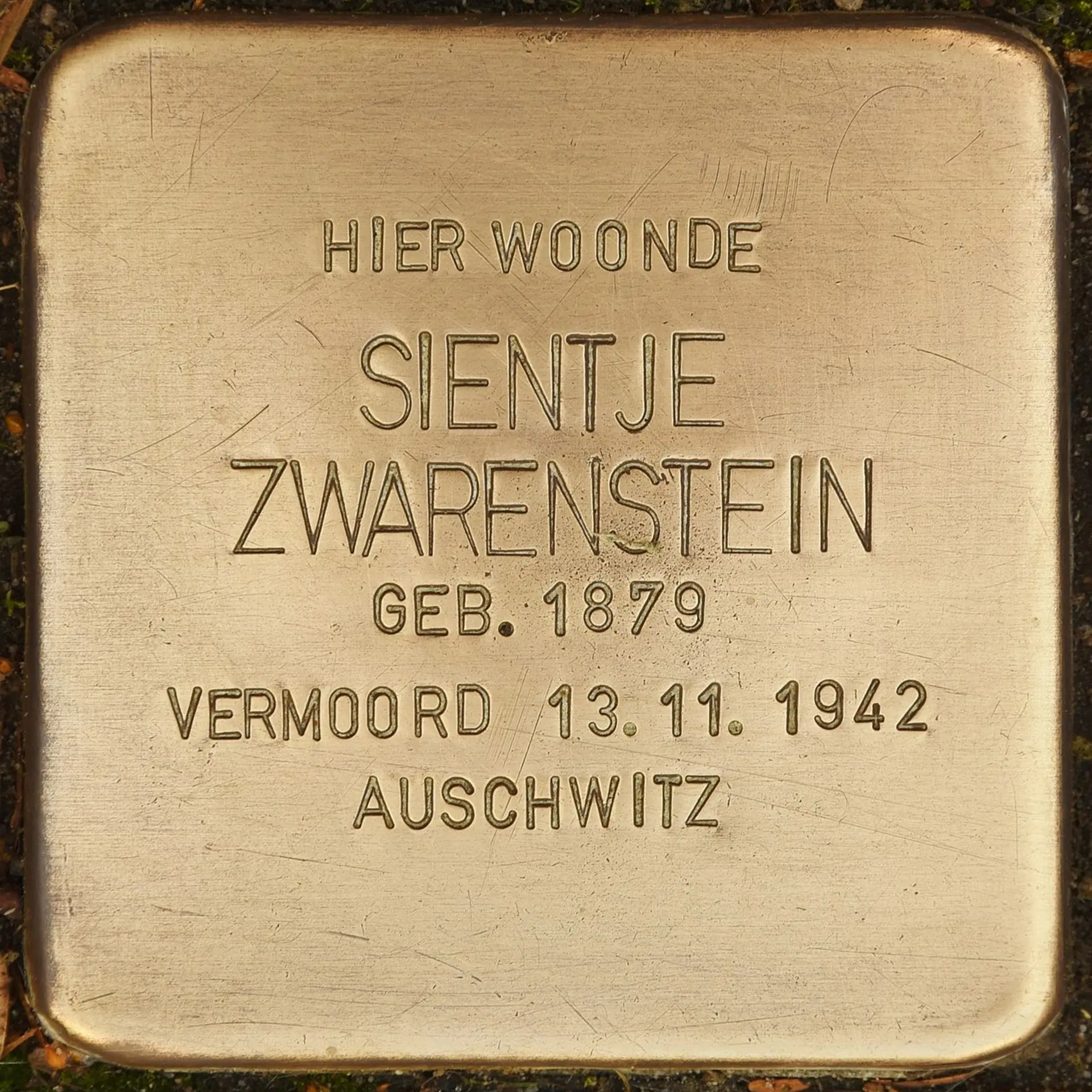 Struikelsteen voor Sientje Zwarenstein
