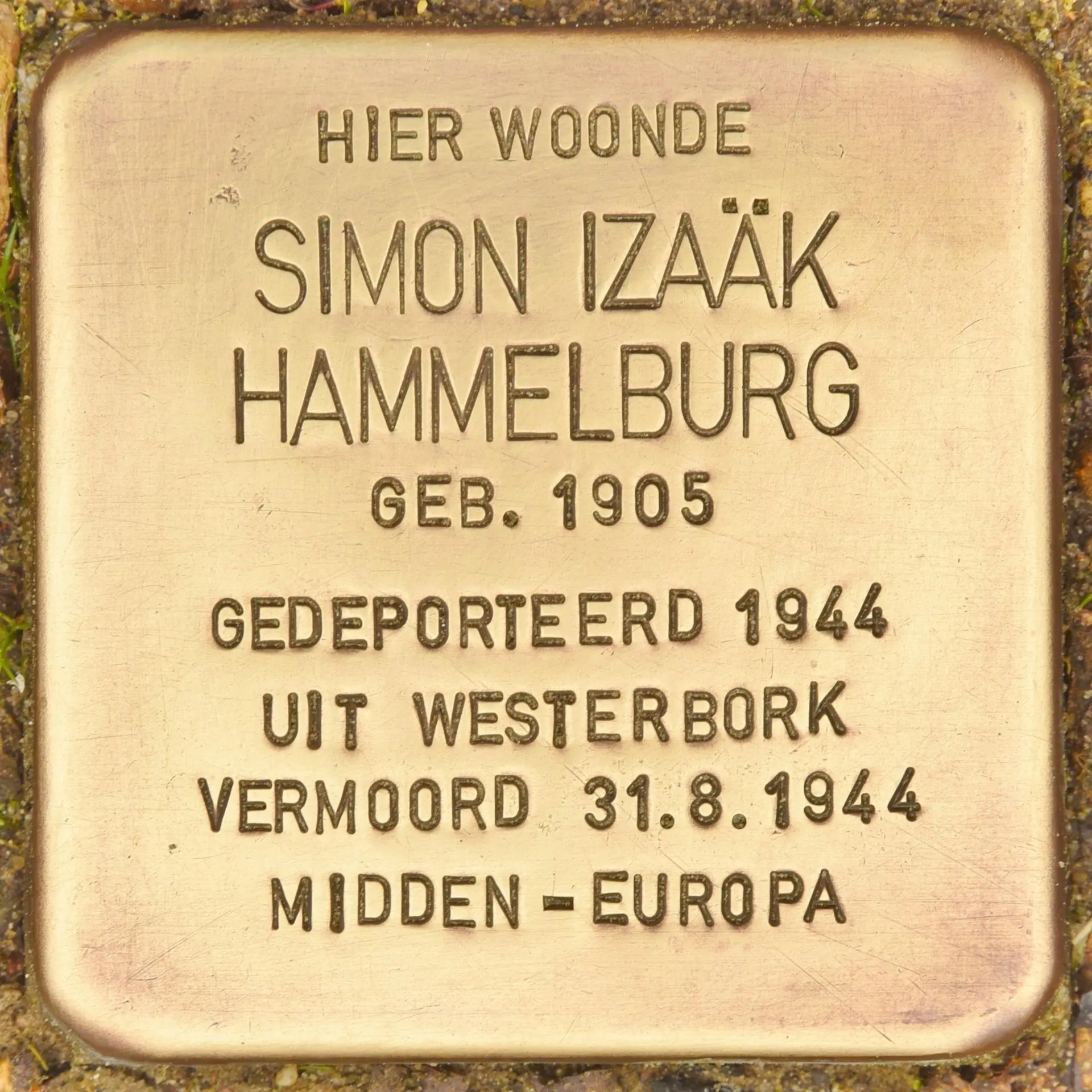 Struikelsteen voor Simon Izaäk Hammelburg