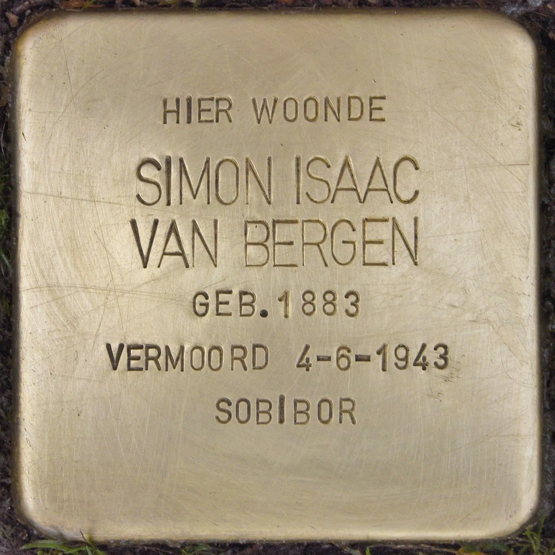Struikelsteen voor Simon Isaac van Bergen