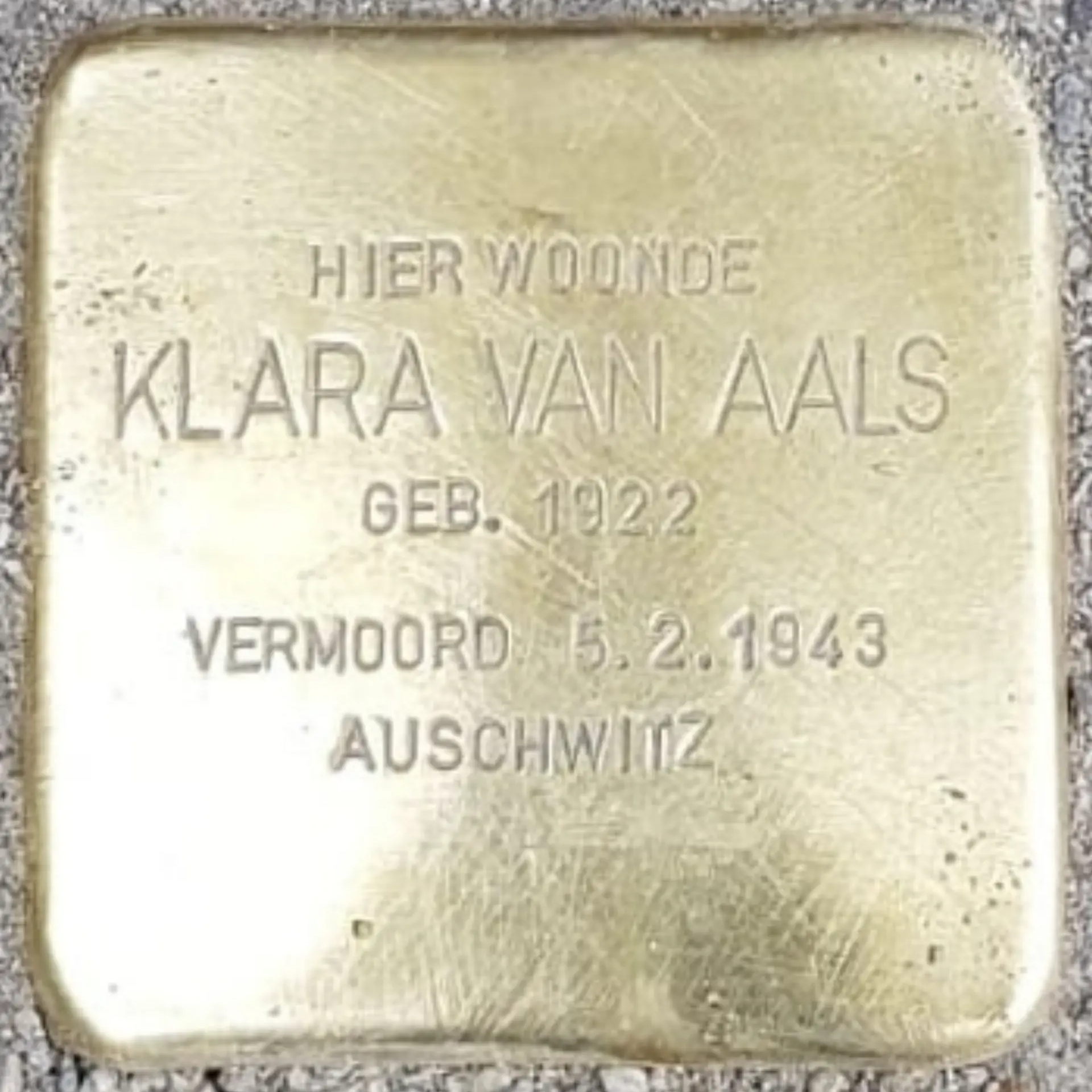 Struikelsteen voor Klara van Aals