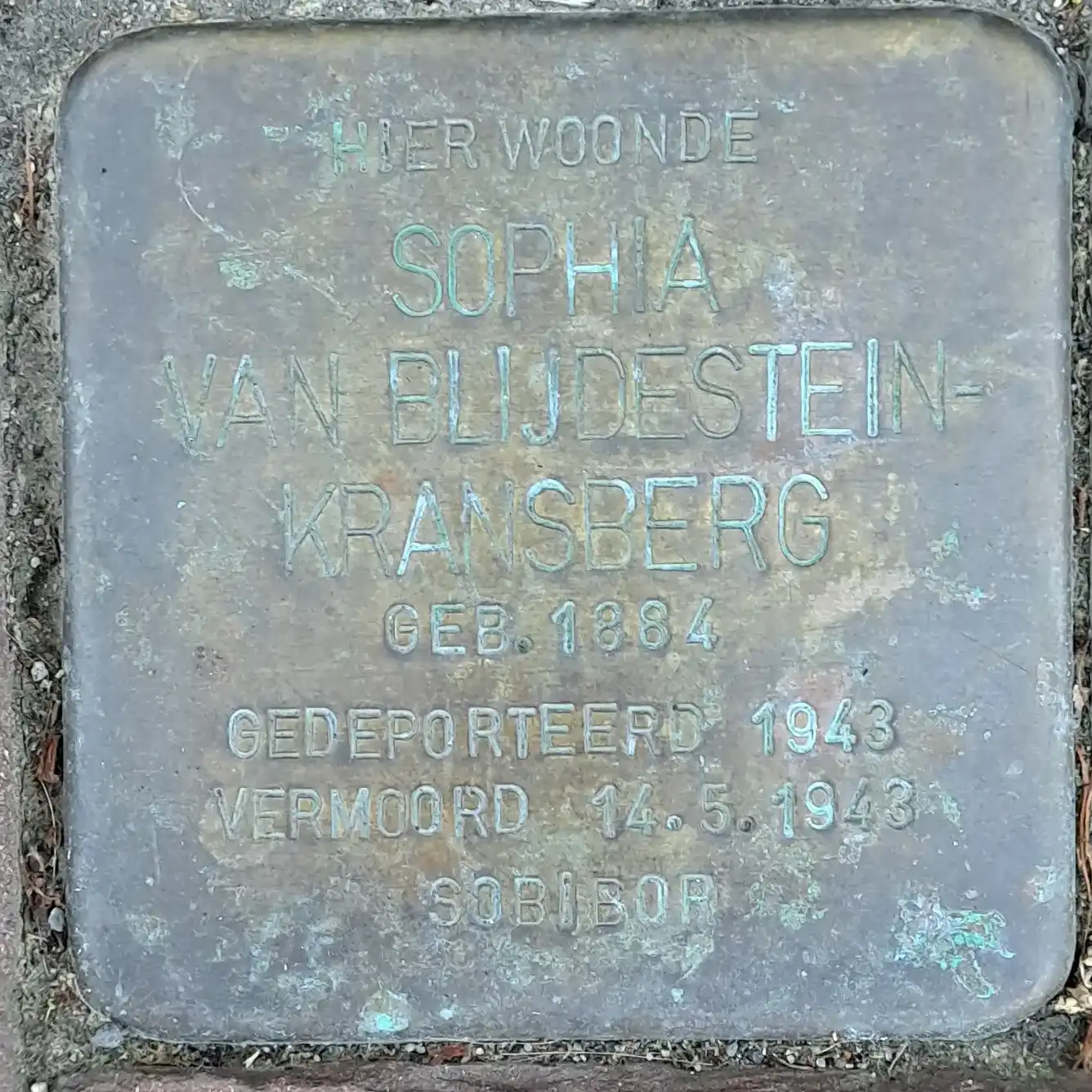 Struikelsteen voor Sophia Van Blijdestein-Kransberg